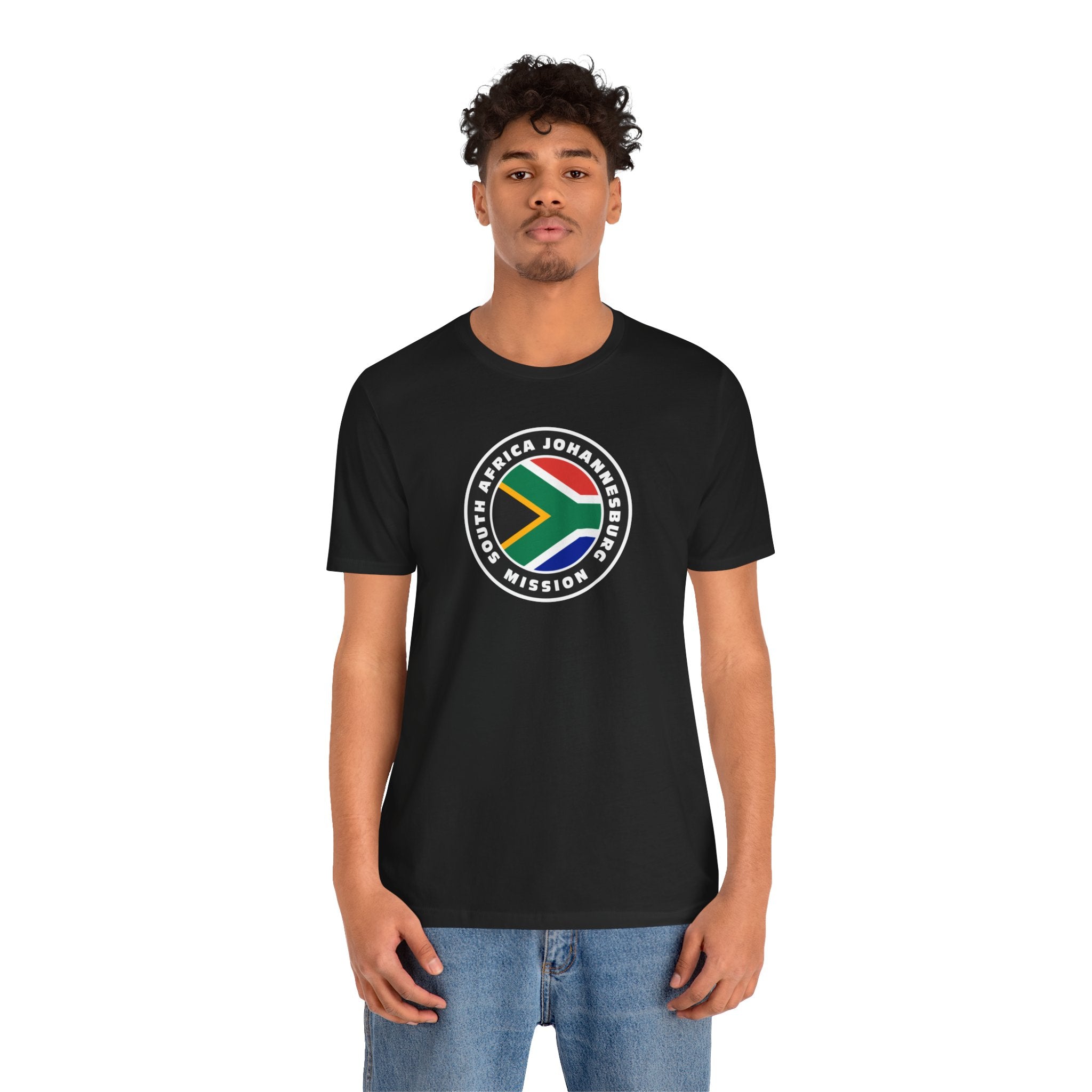 South Africa Johannesburg Mission Flag Logo (Black Border) T-shirt - Mission Wishlist - LDS Missionary Gift Store
