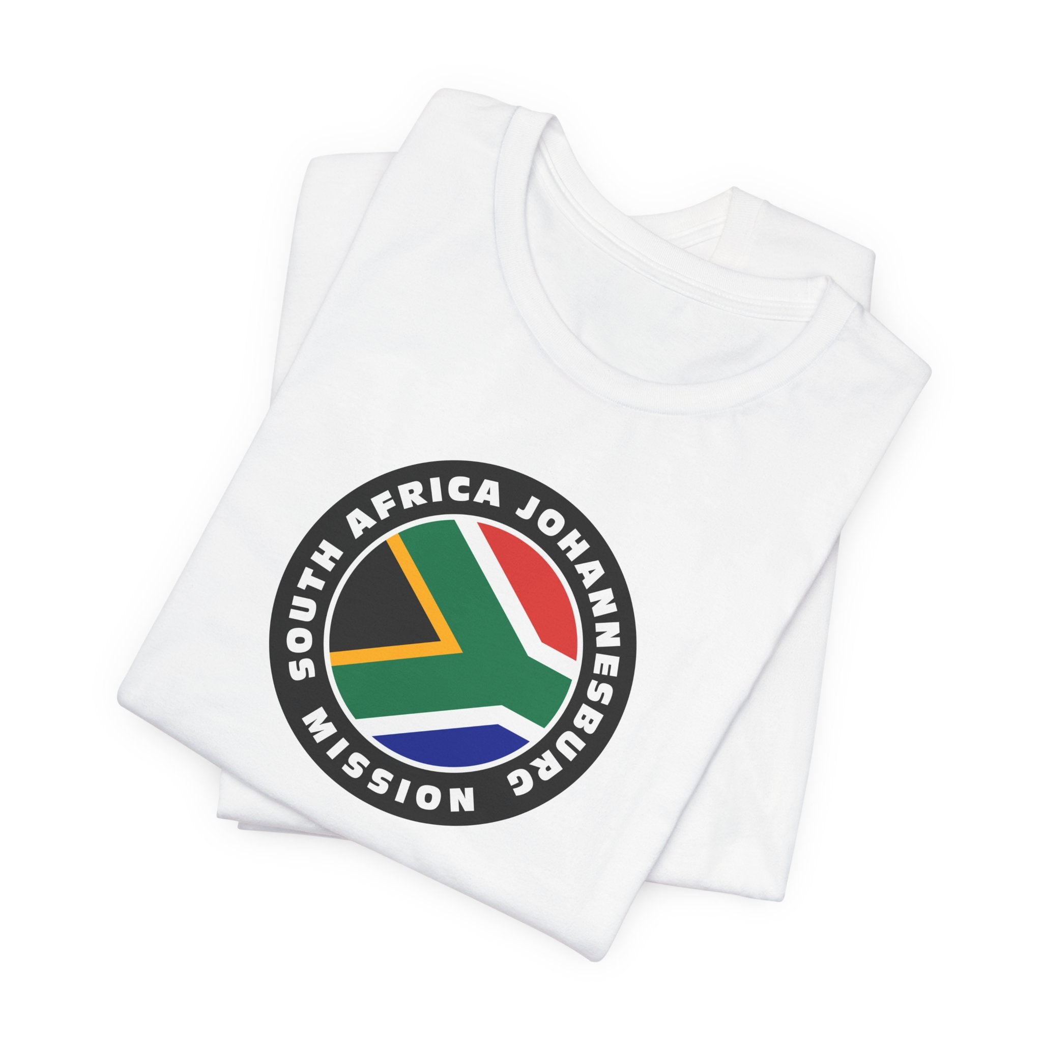 South Africa Johannesburg Mission Flag Logo (Black Border) T-shirt - Mission Wishlist - LDS Missionary Gift Store