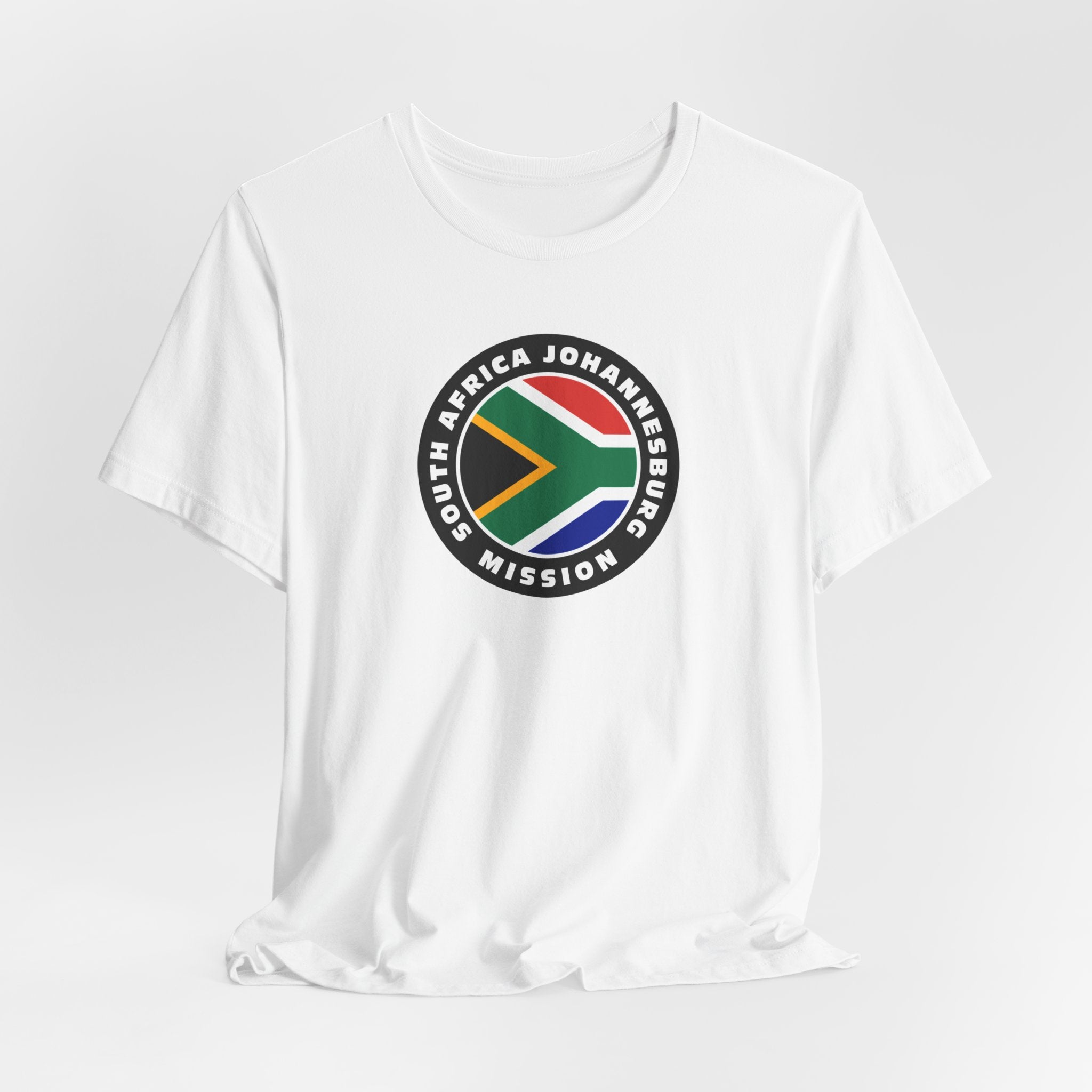 South Africa Johannesburg Mission Flag Logo (Black Border) T-shirt - Mission Wishlist - LDS Missionary Gift Store