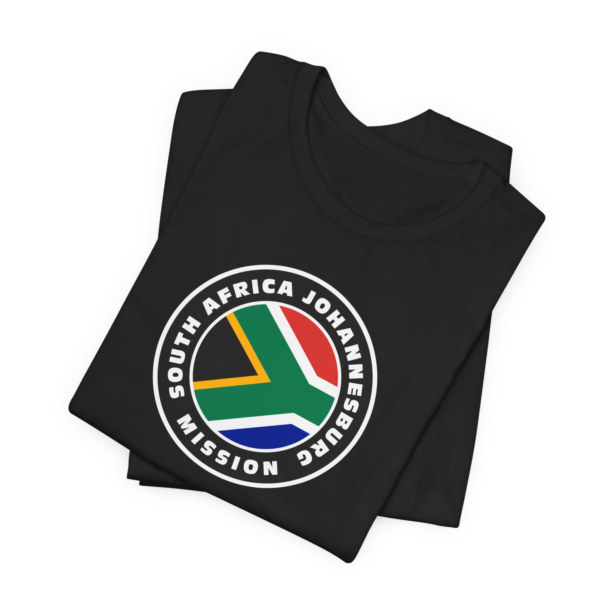 South Africa Johannesburg Mission Flag Logo (Black Border) T-shirt - Mission Wishlist - LDS Missionary Gift Store