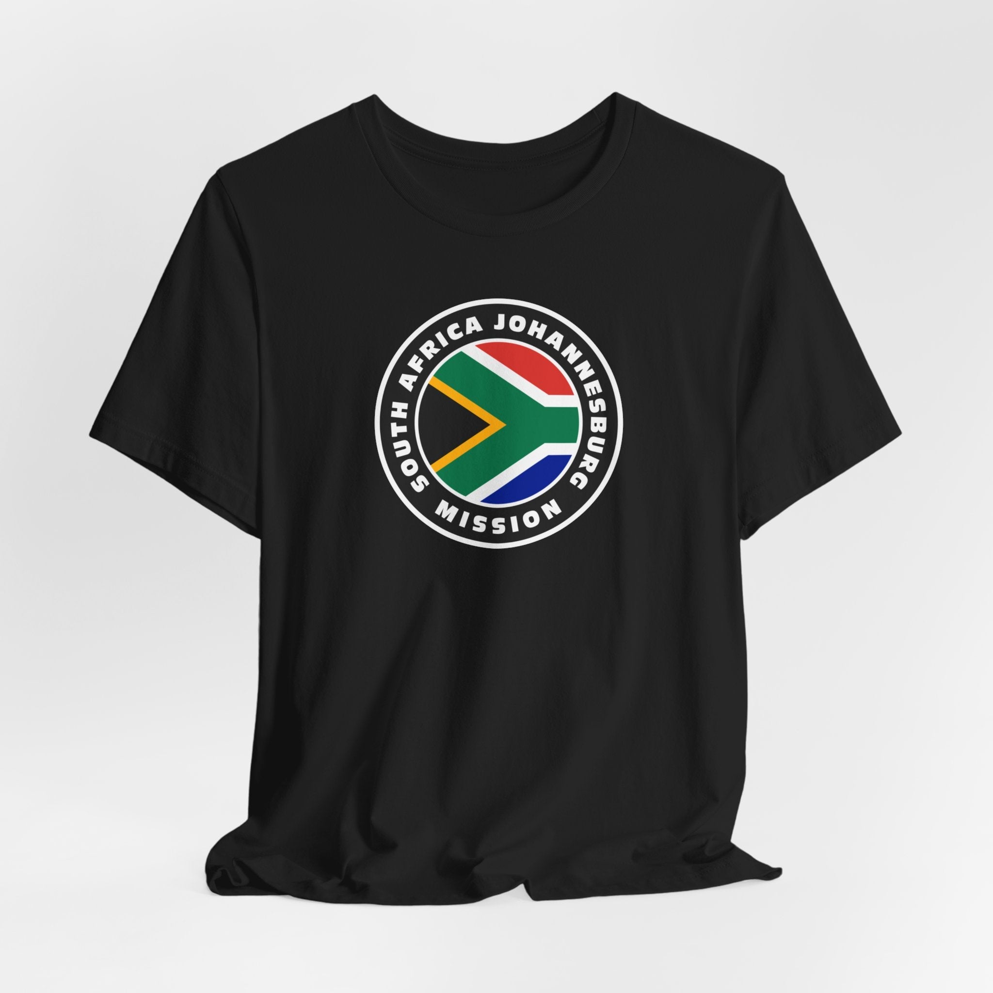 South Africa Johannesburg Mission Flag Logo (Black Border) T-shirt - Mission Wishlist - LDS Missionary Gift Store