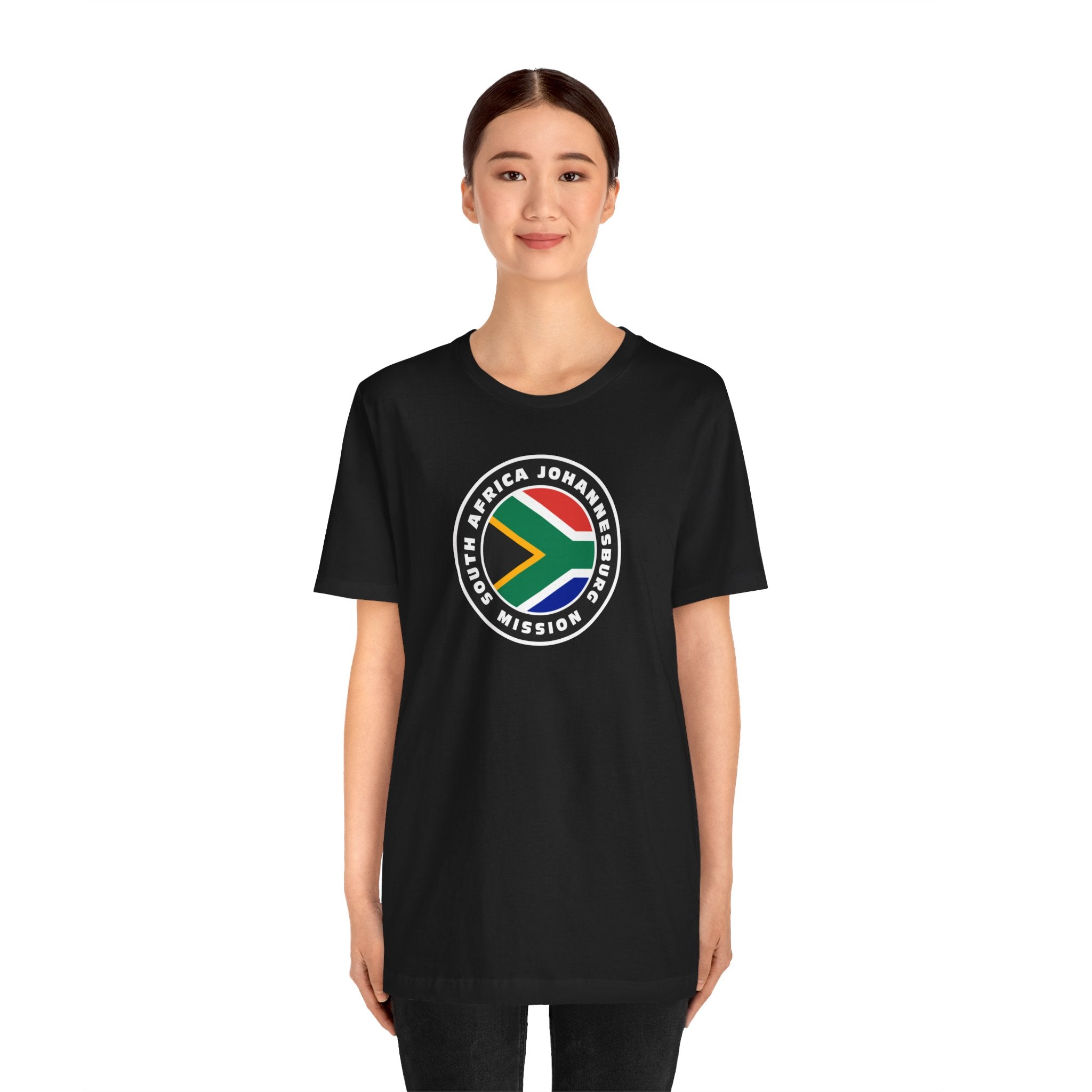 South Africa Johannesburg Mission Flag Logo (Black Border) T-shirt - Mission Wishlist - LDS Missionary Gift Store