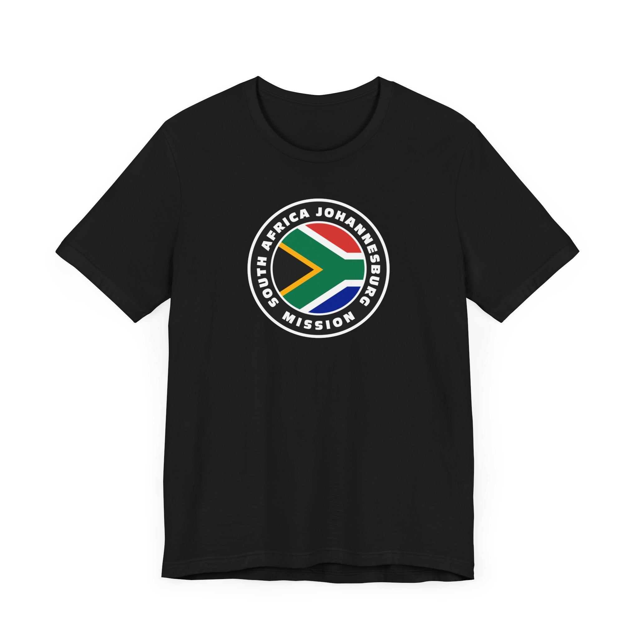 South Africa Johannesburg Mission Flag Logo (Black Border) T-shirt - Mission Wishlist - LDS Missionary Gift Store