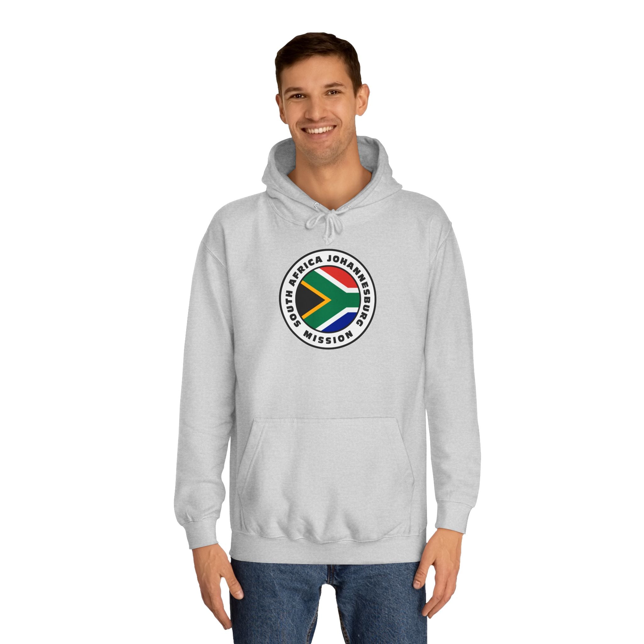 South Africa Johannesburg Mission Flag Logo (White Border) College Hoodie - Mission Wishlist - LDS Missionary Gift Store