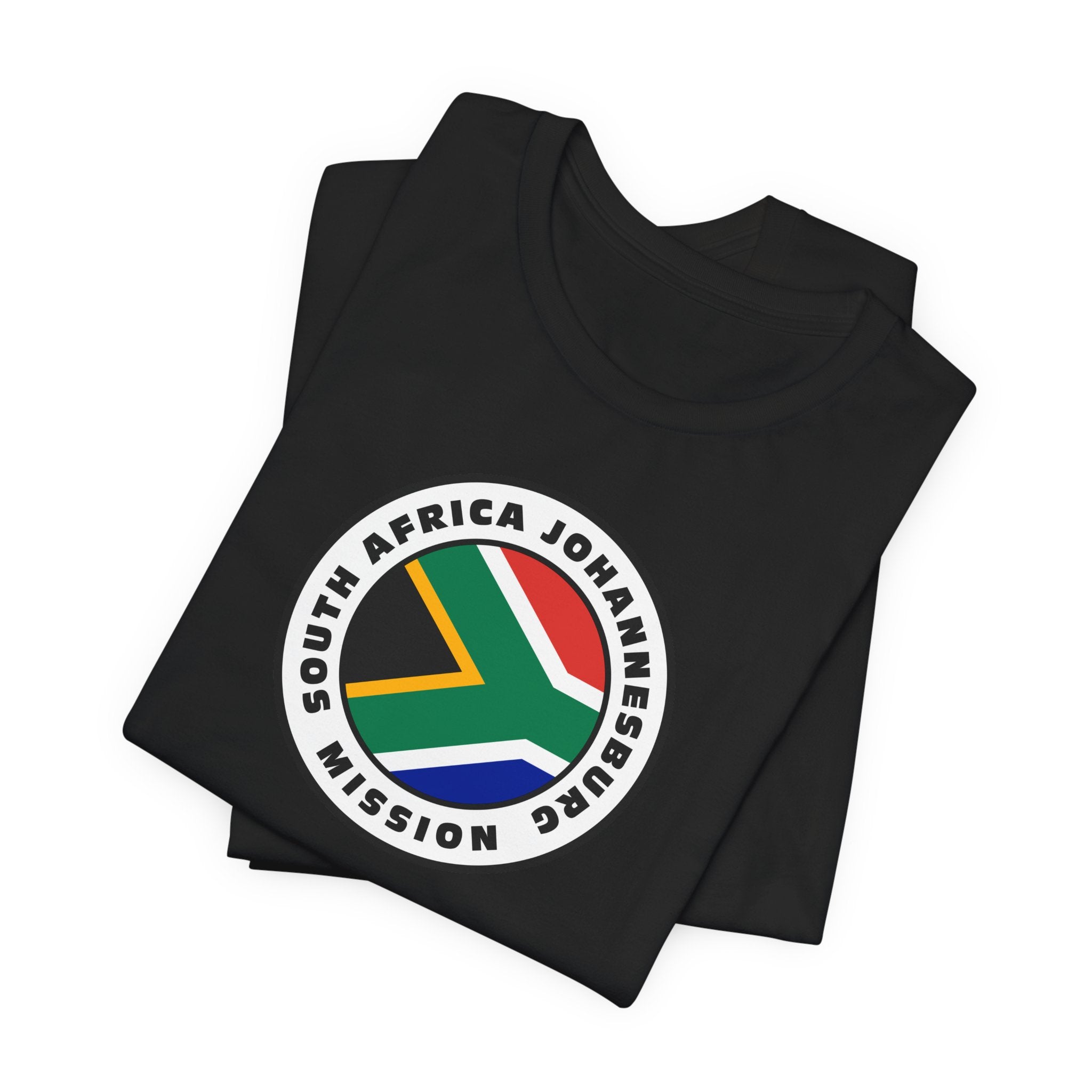 South Africa Johannesburg Mission Flag Logo (White Border) T-shirt - Mission Wishlist - LDS Missionary Gift Store