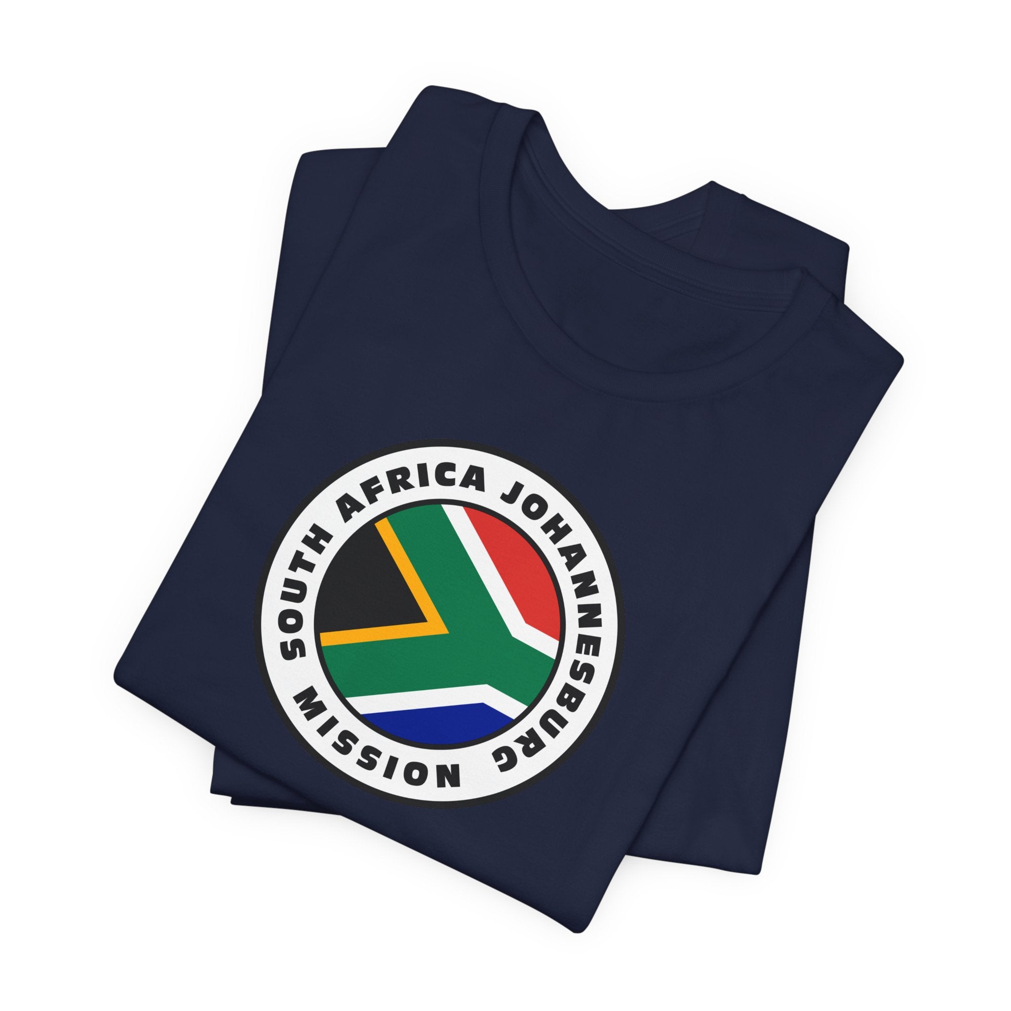South Africa Johannesburg Mission Flag Logo (White Border) T-shirt - Mission Wishlist - LDS Missionary Gift Store