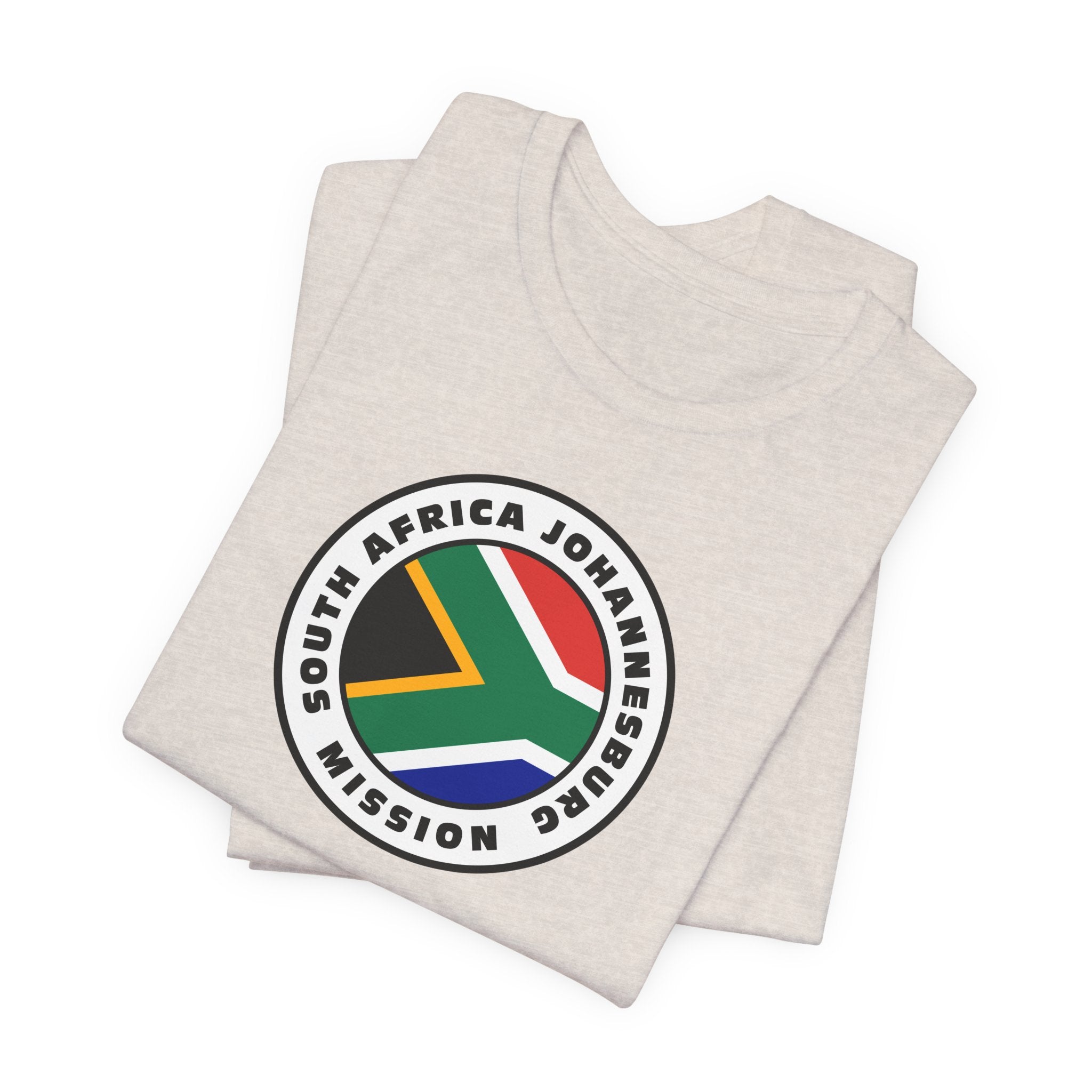 South Africa Johannesburg Mission Flag Logo (White Border) T-shirt - Mission Wishlist - LDS Missionary Gift Store