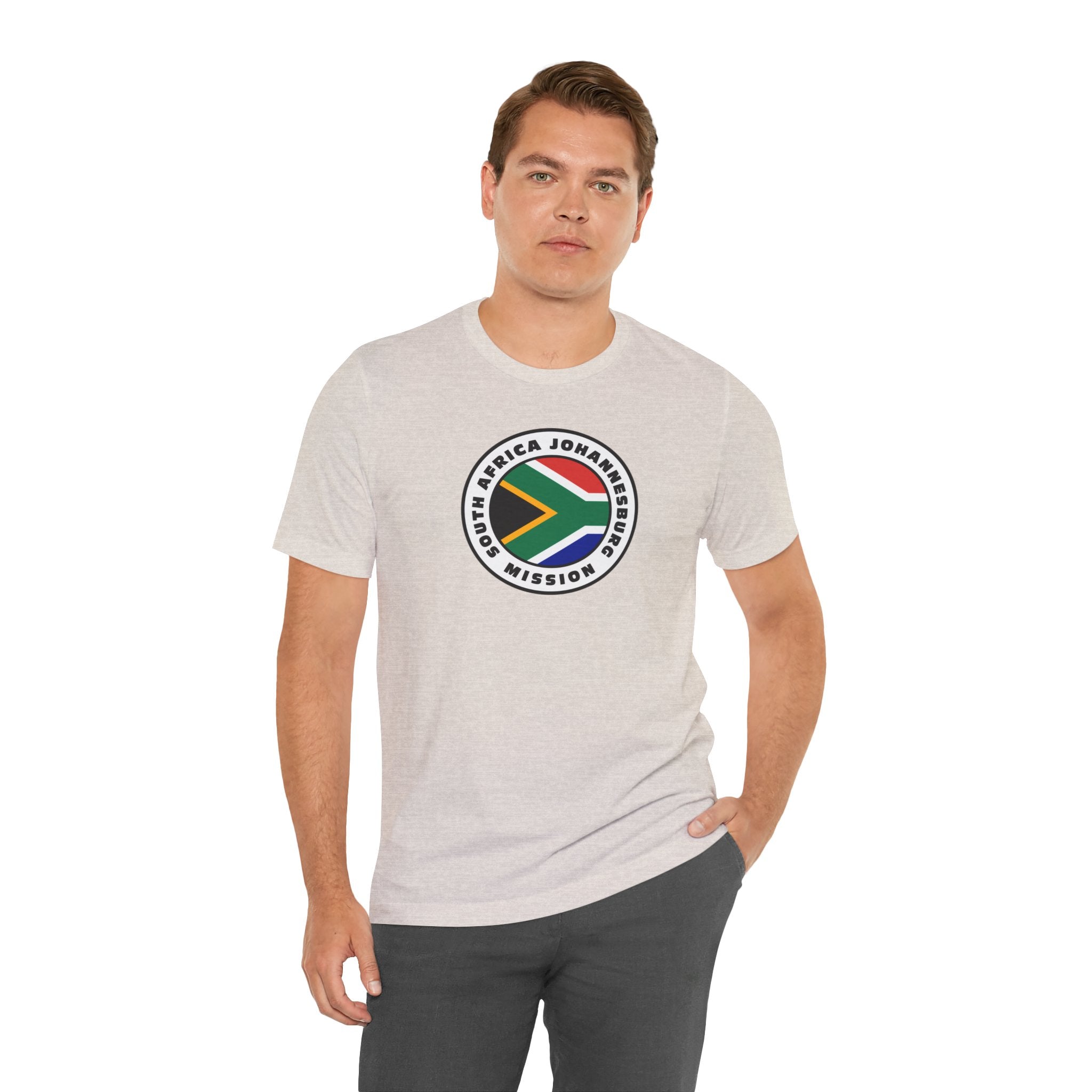 South Africa Johannesburg Mission Flag Logo (White Border) T-shirt - Mission Wishlist - LDS Missionary Gift Store