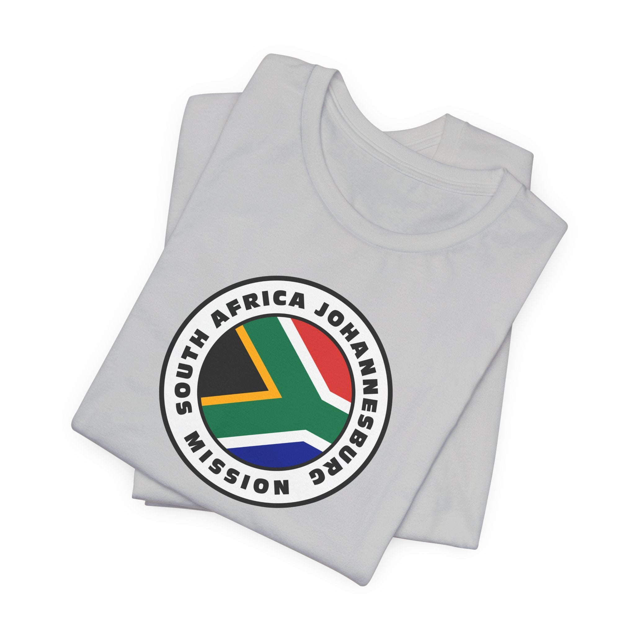 South Africa Johannesburg Mission Flag Logo (White Border) T-shirt - Mission Wishlist - LDS Missionary Gift Store