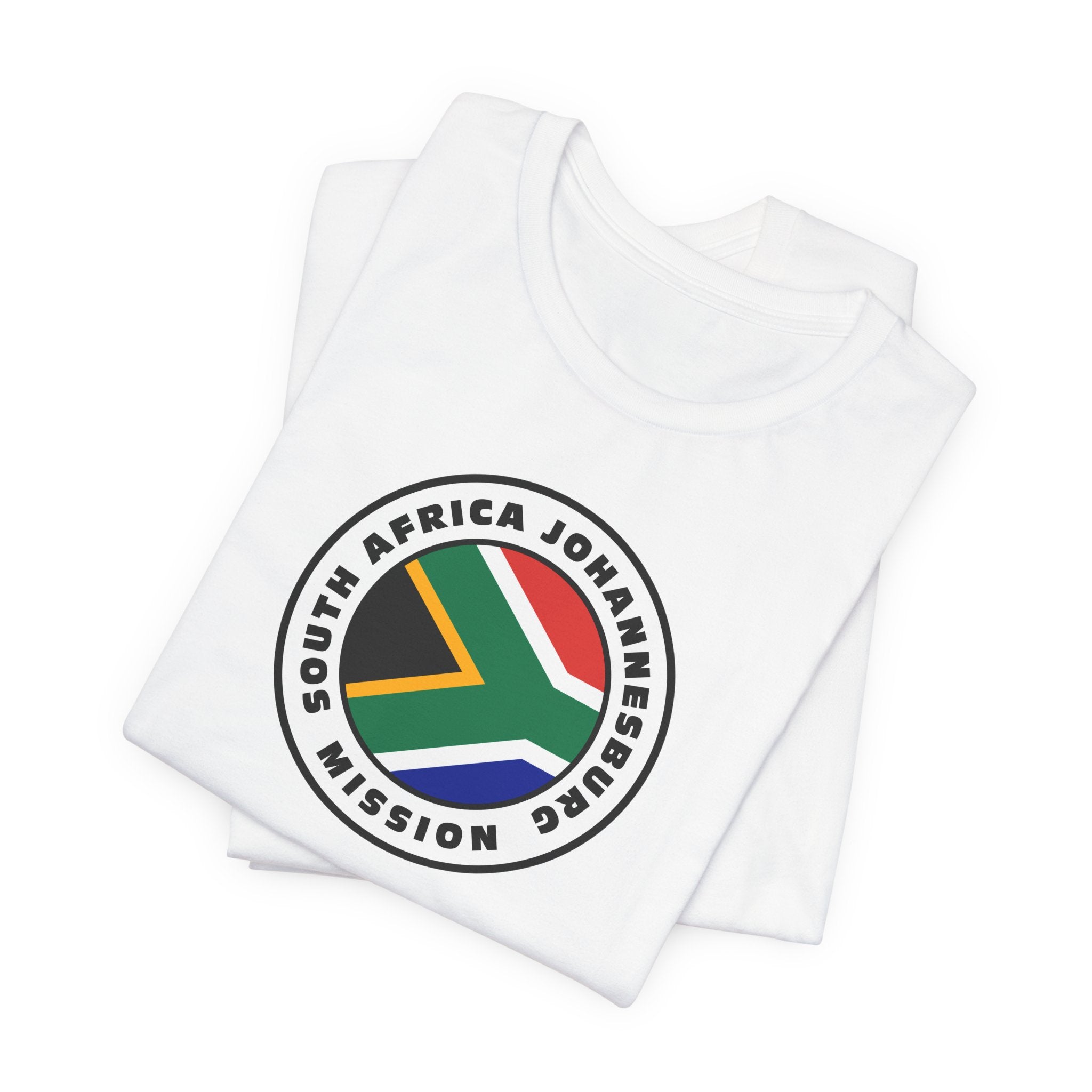 South Africa Johannesburg Mission Flag Logo (White Border) T-shirt - Mission Wishlist - LDS Missionary Gift Store