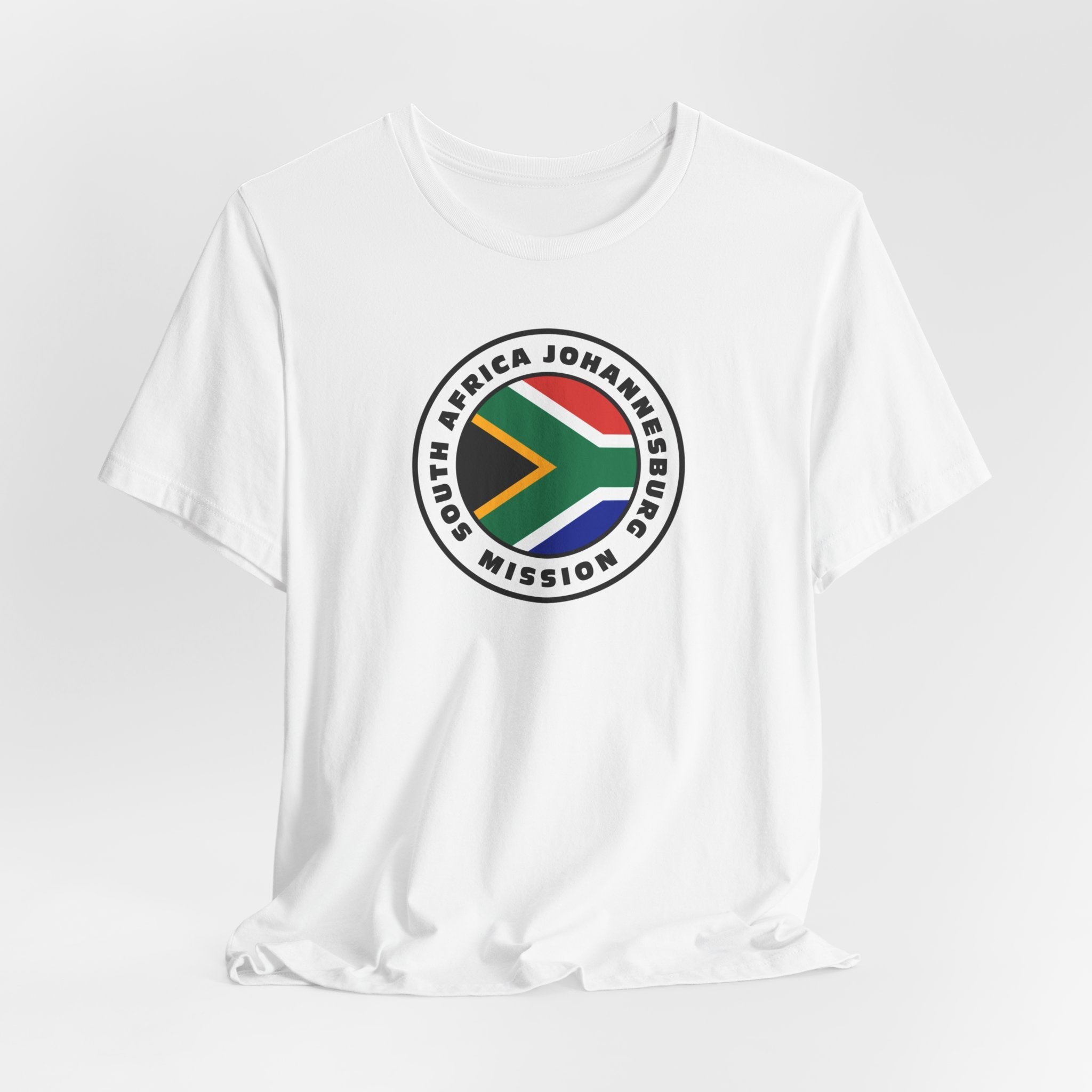 South Africa Johannesburg Mission Flag Logo (White Border) T-shirt - Mission Wishlist - LDS Missionary Gift Store