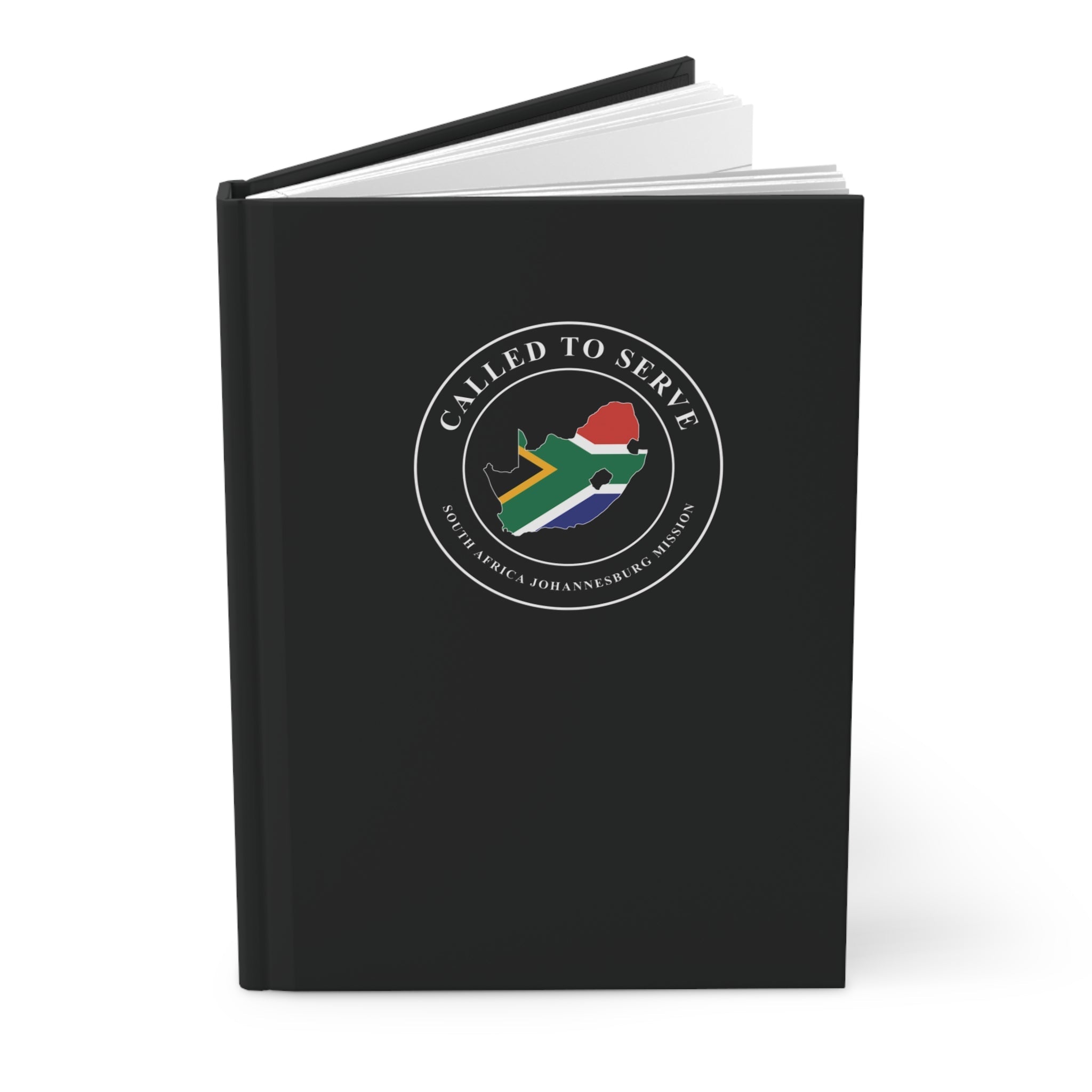 South Africa Johannesburg Mission Flag Map Called to Serve Black Hardcover Journal Matte - Mission Wishlist - LDS Missionary Gift Store