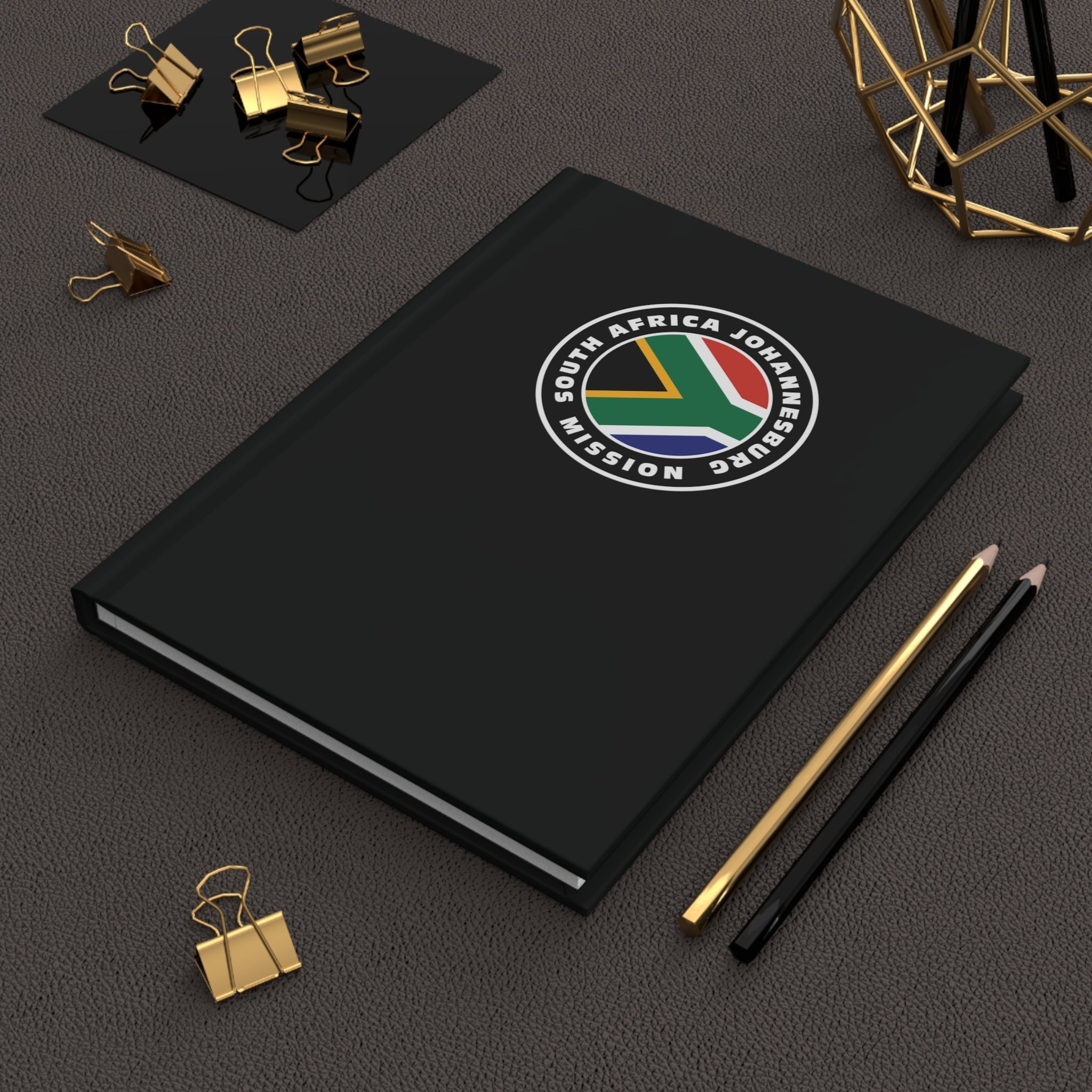 South Africa Johannesburg Mission Logo Design Black Hardcover Journal Matte - Mission Wishlist - LDS Missionary Gift Store