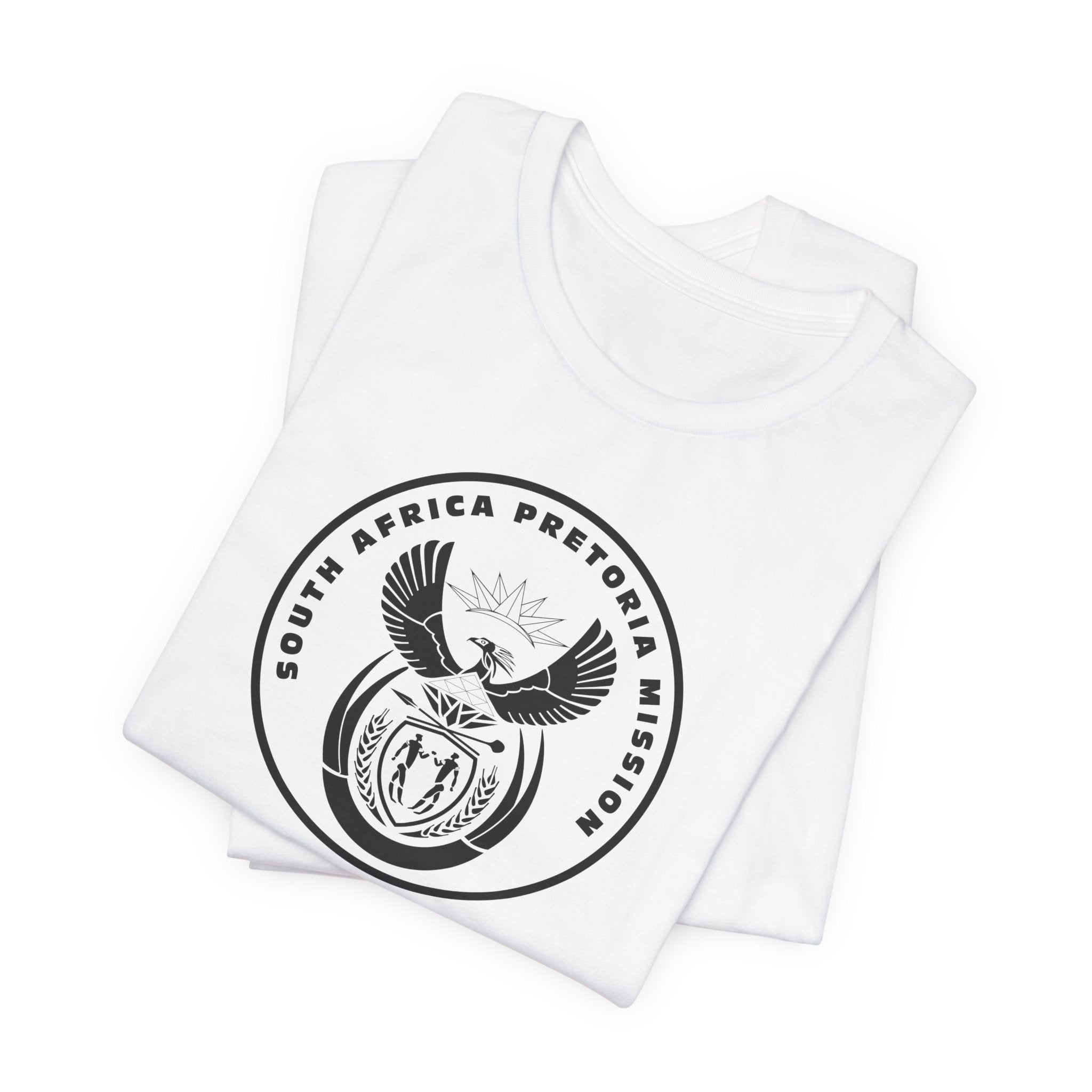 South Africa Pretoria Mission Circular Monochrome Logo T-Shirt - Mission Wishlist - LDS Missionary Gift Store