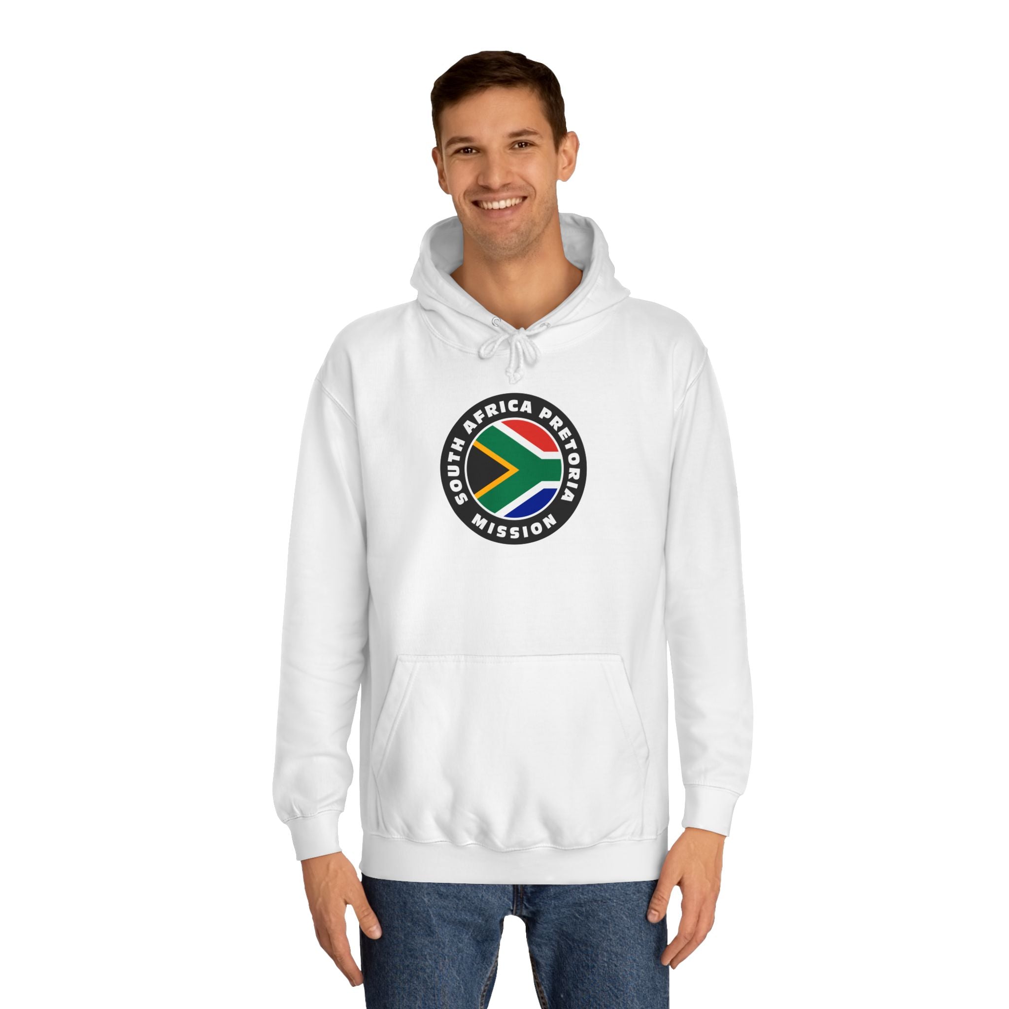 South Africa Pretoria Mission Flag Logo (Black Border) College Hoodie - Mission Wishlist - LDS Missionary Gift Store