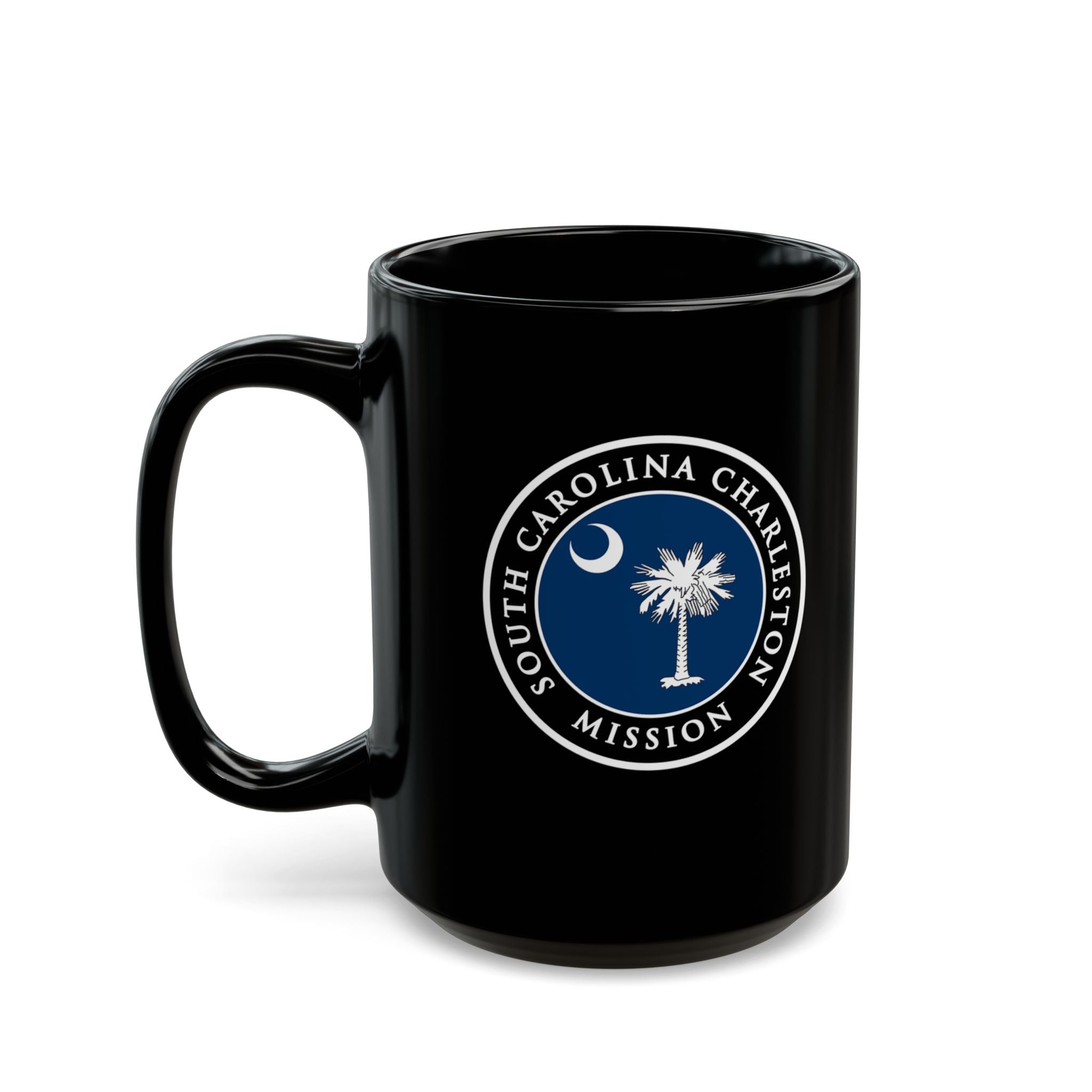 South Carolina Charleston Mission State Flag Logo Ceramic Mug Black Name - Latter-Day Saint LDS Missionary Gift - Book of Mormon