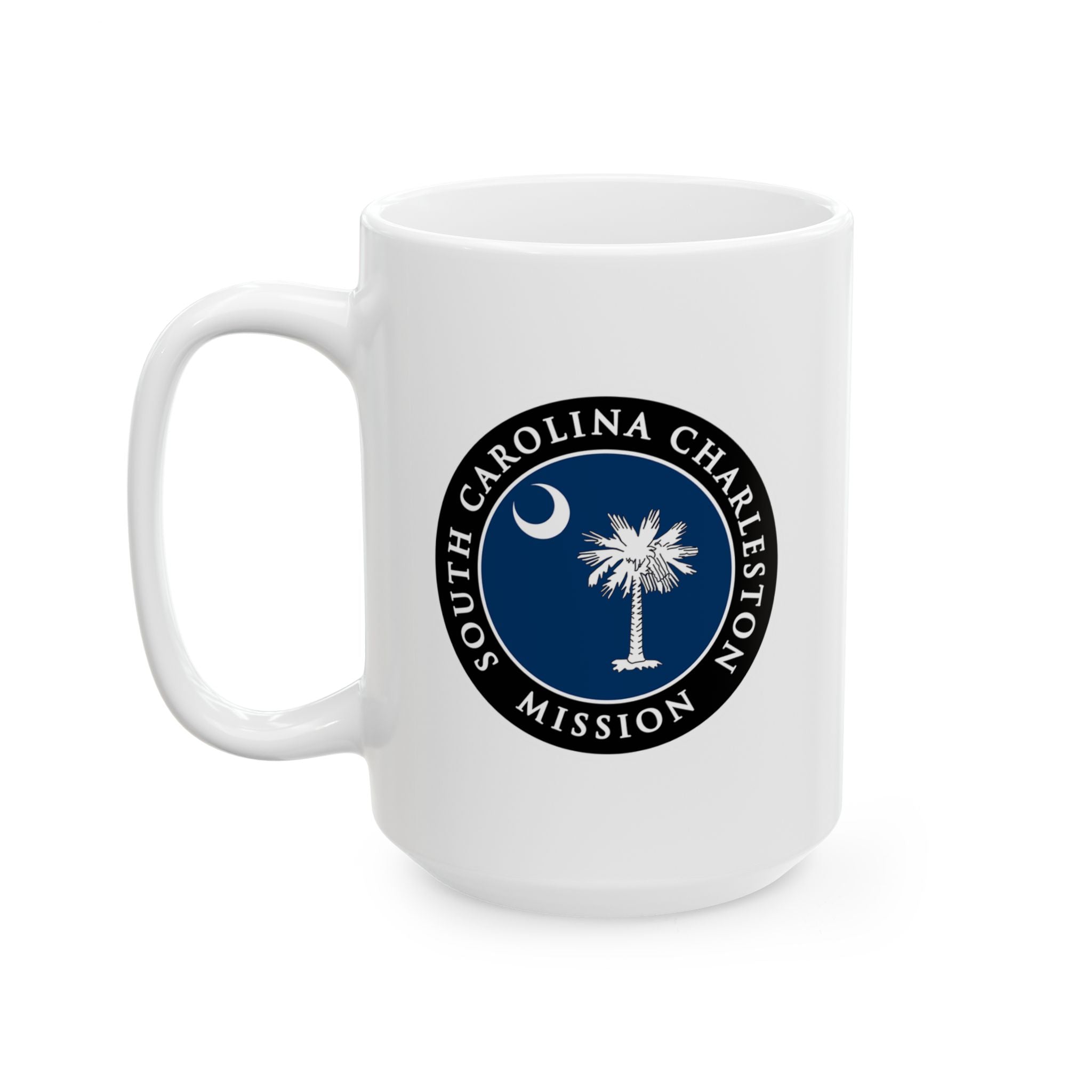 South Carolina Charleston Mission State Flag Logo Ceramic Mug White Name - Latter-Day Saint LDS Missionary Gift - Book of Mormon