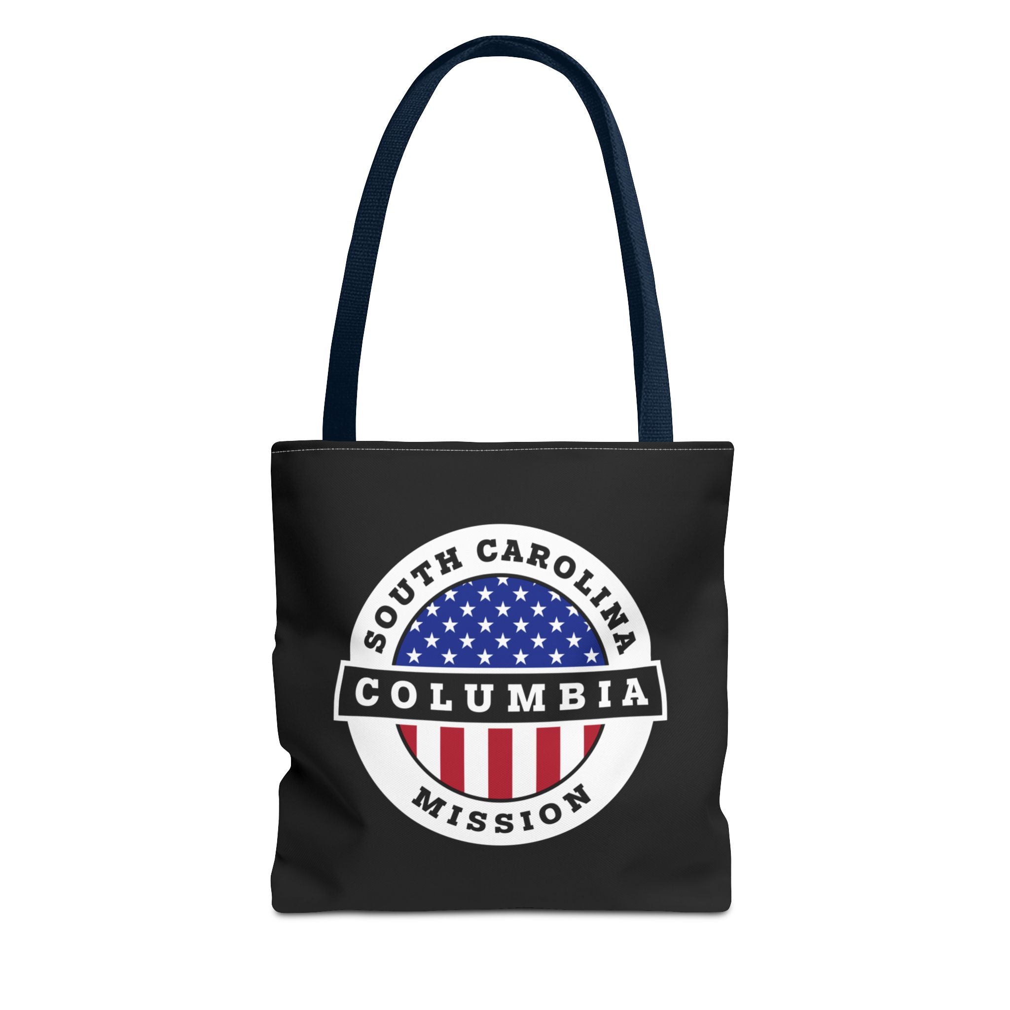 South Carolina Columbia Mission USA Flag Logo Tote Bag Black - Mission Wishlist - LDS Missionary Gift Store