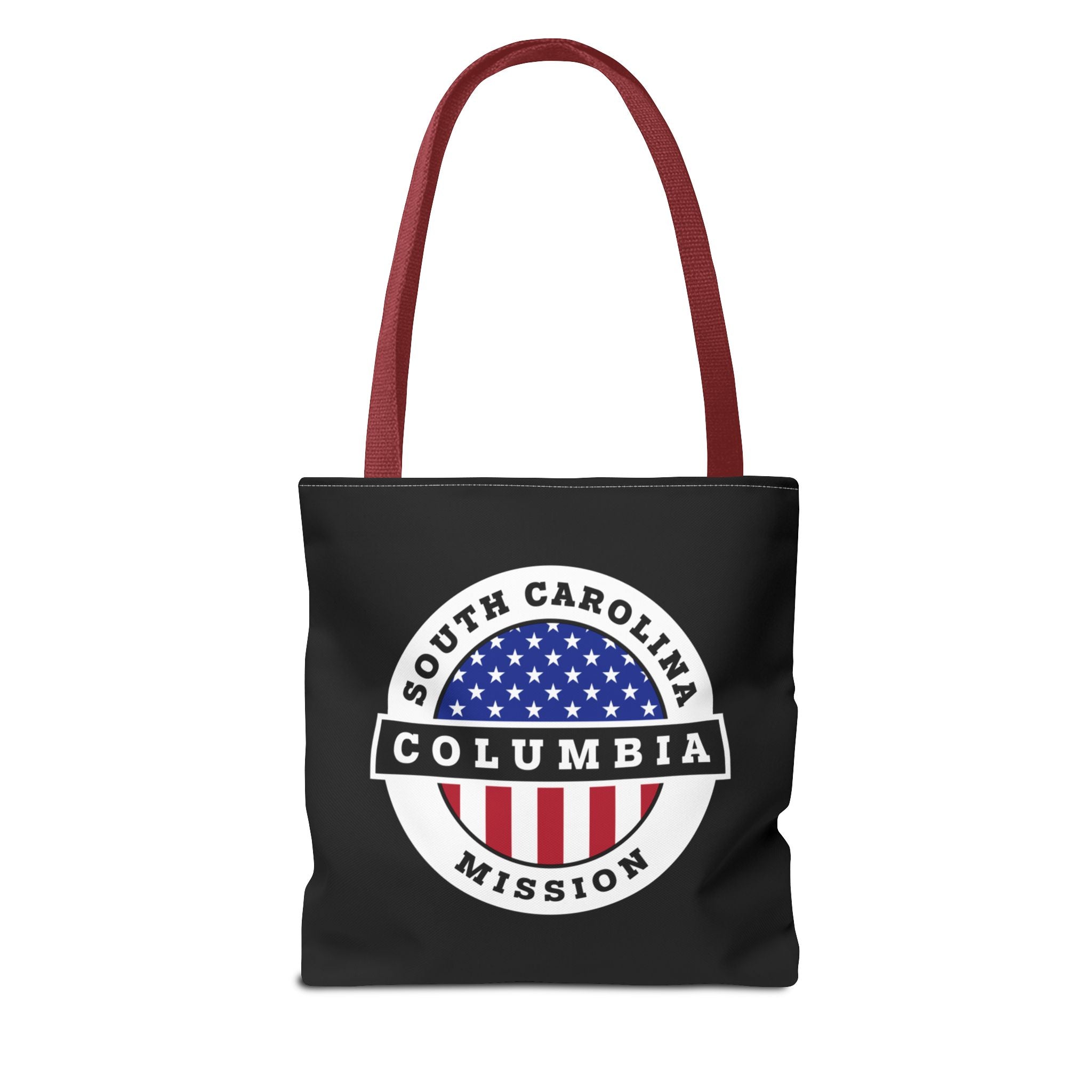 South Carolina Columbia Mission USA Flag Logo Tote Bag Black - Mission Wishlist - LDS Missionary Gift Store