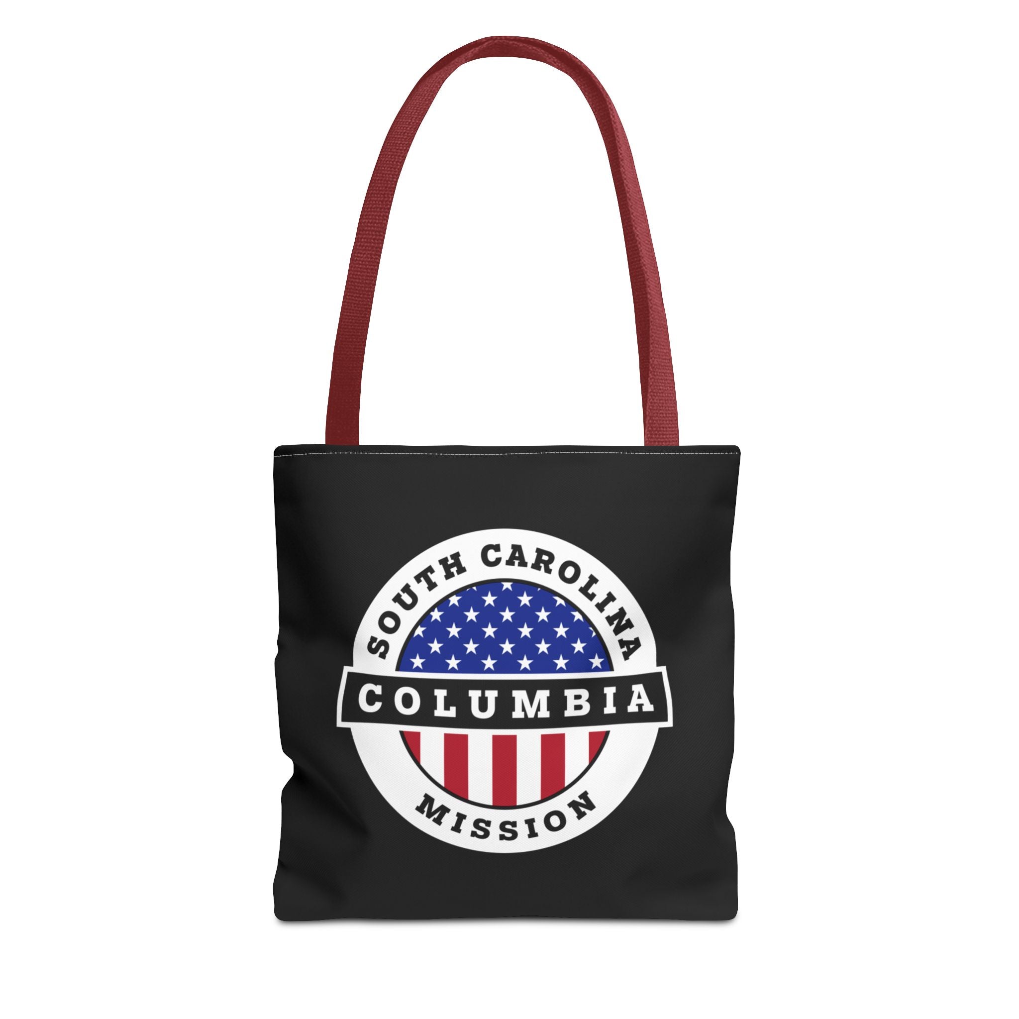 South Carolina Columbia Mission USA Flag Logo Tote Bag Black - Mission Wishlist - LDS Missionary Gift Store