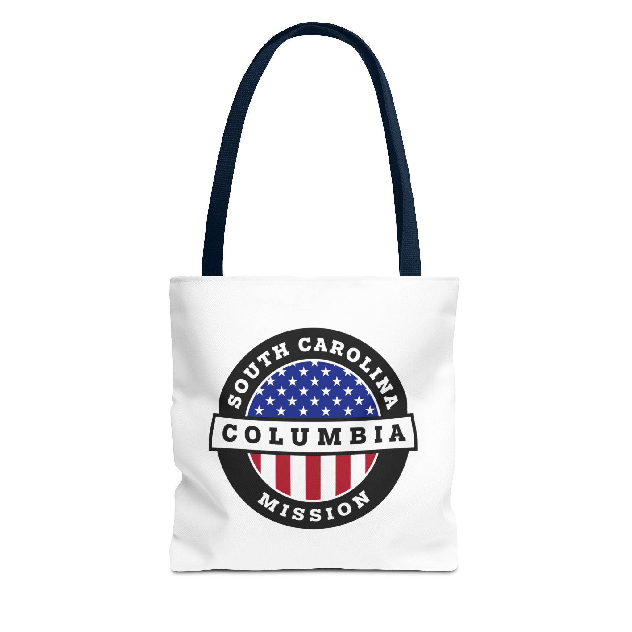 South Carolina Columbia Mission USA Flag Logo Tote Bag White - Mission Wishlist - LDS Missionary Gift Store