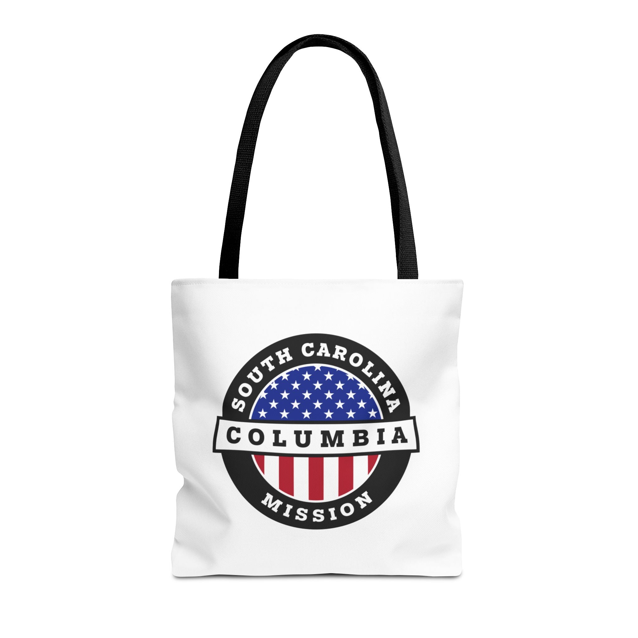 South Carolina Columbia Mission USA Flag Logo Tote Bag White - Mission Wishlist - LDS Missionary Gift Store