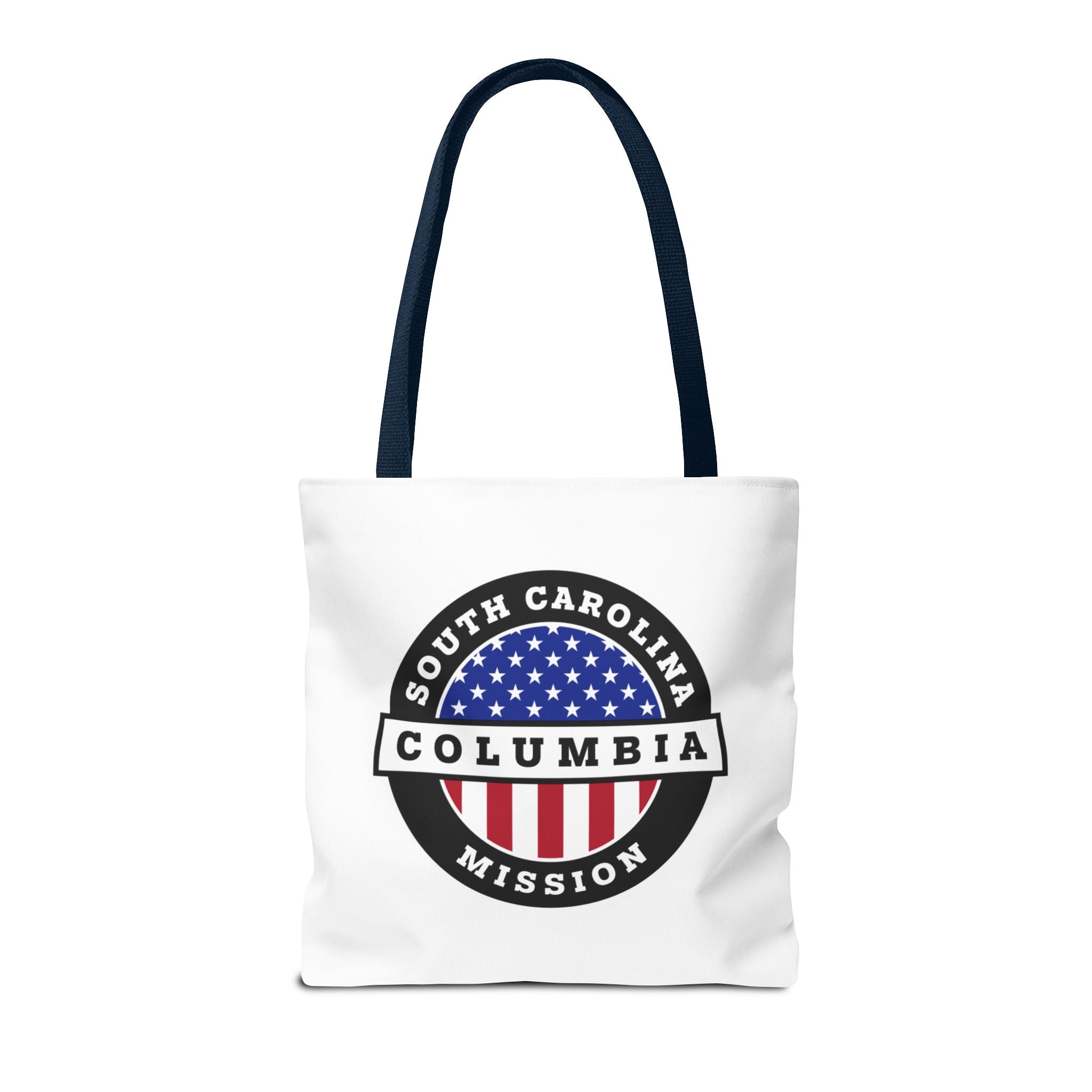 South Carolina Columbia Mission USA Flag Logo Tote Bag White - Mission Wishlist - LDS Missionary Gift Store