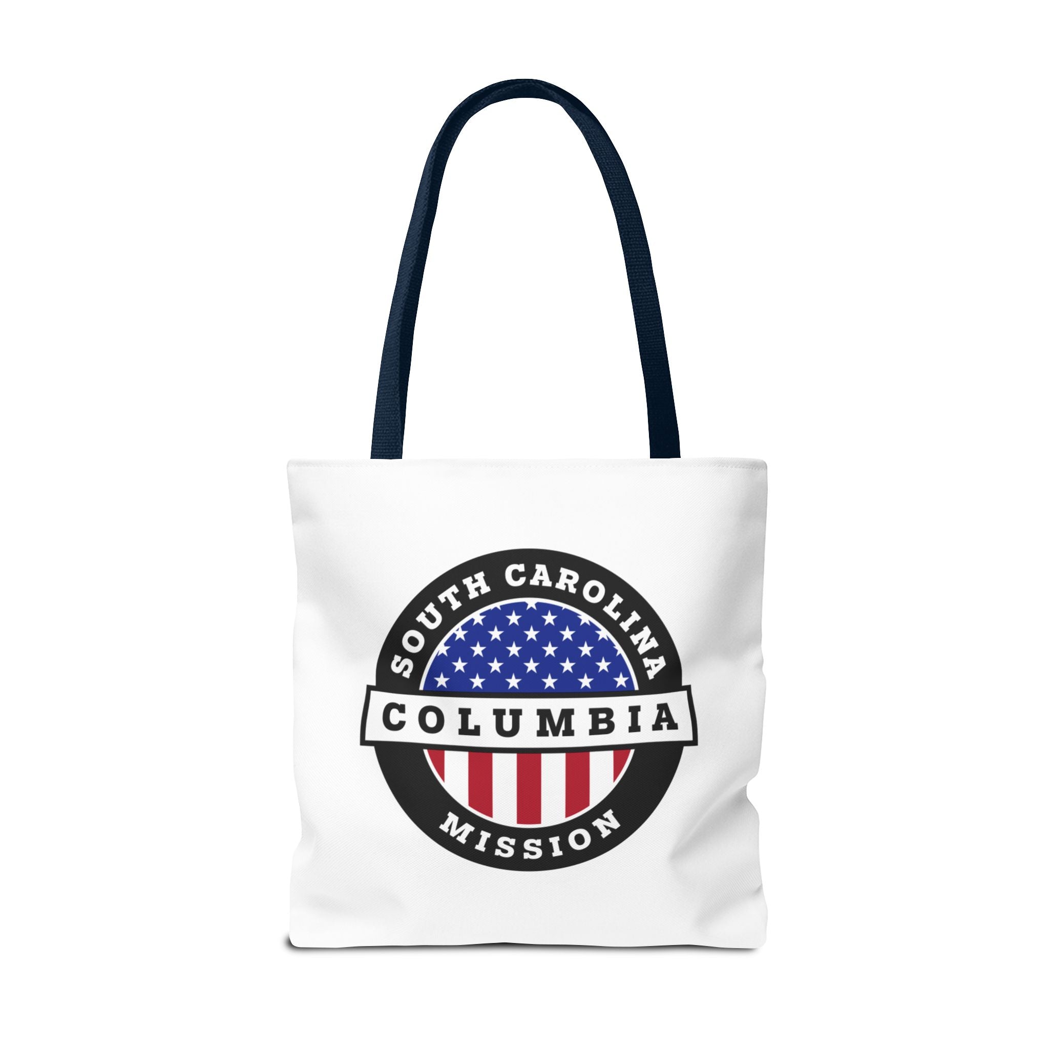 South Carolina Columbia Mission USA Flag Logo Tote Bag White - Mission Wishlist - LDS Missionary Gift Store