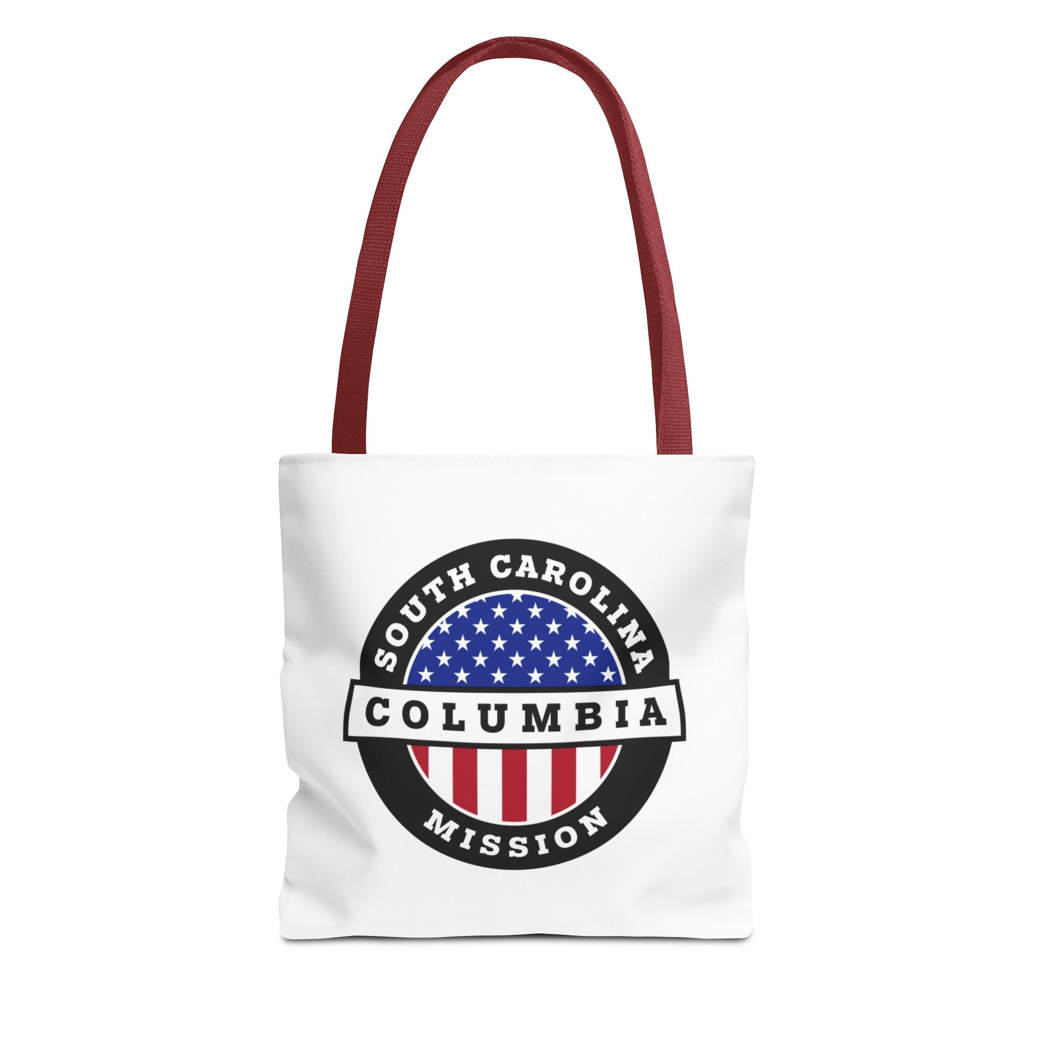South Carolina Columbia Mission USA Flag Logo Tote Bag White - Mission Wishlist - LDS Missionary Gift Store