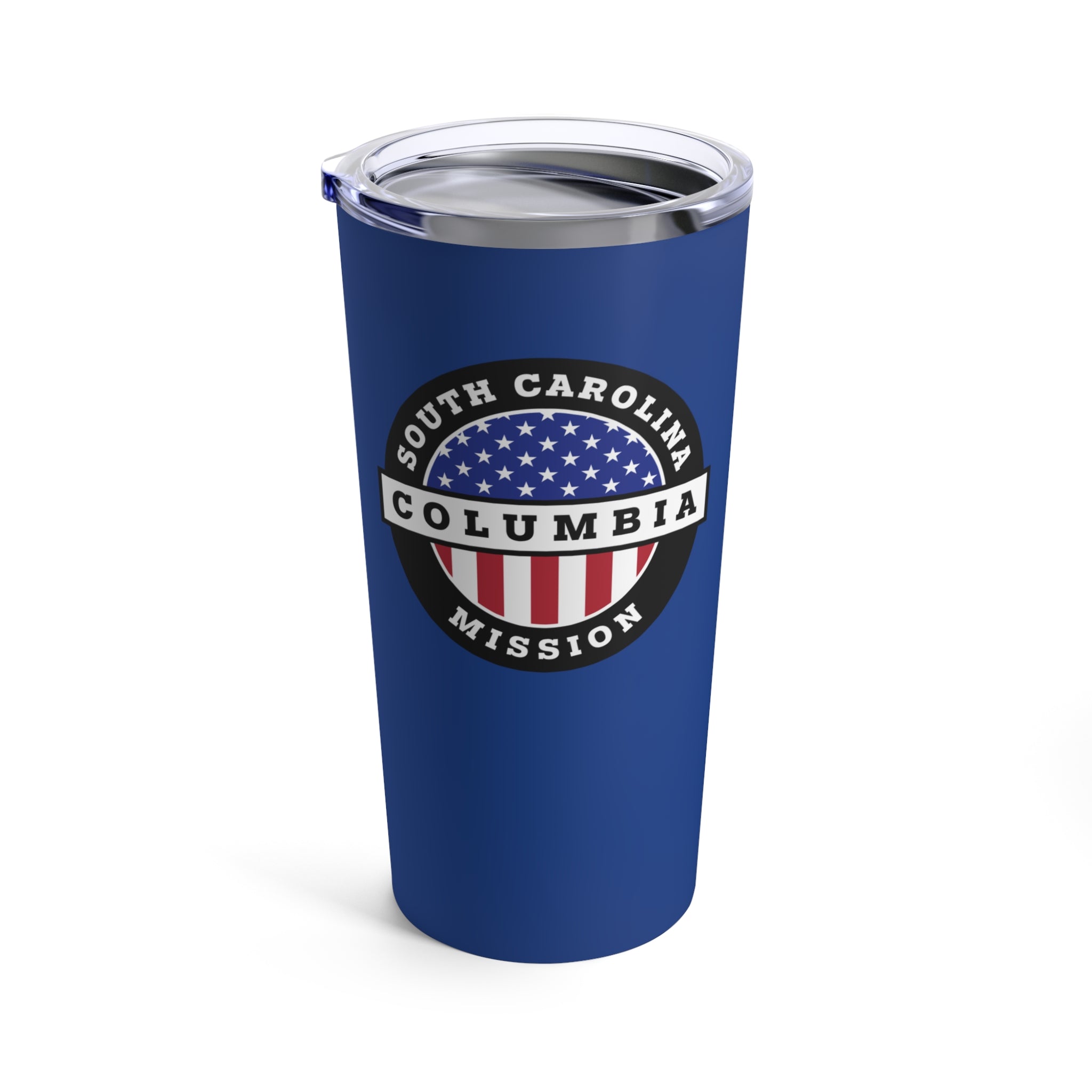 South Carolina Columbia Mission USA Flag Logo Tumbler 20oz Blue - Mission Wishlist - LDS Missionary Gift Store