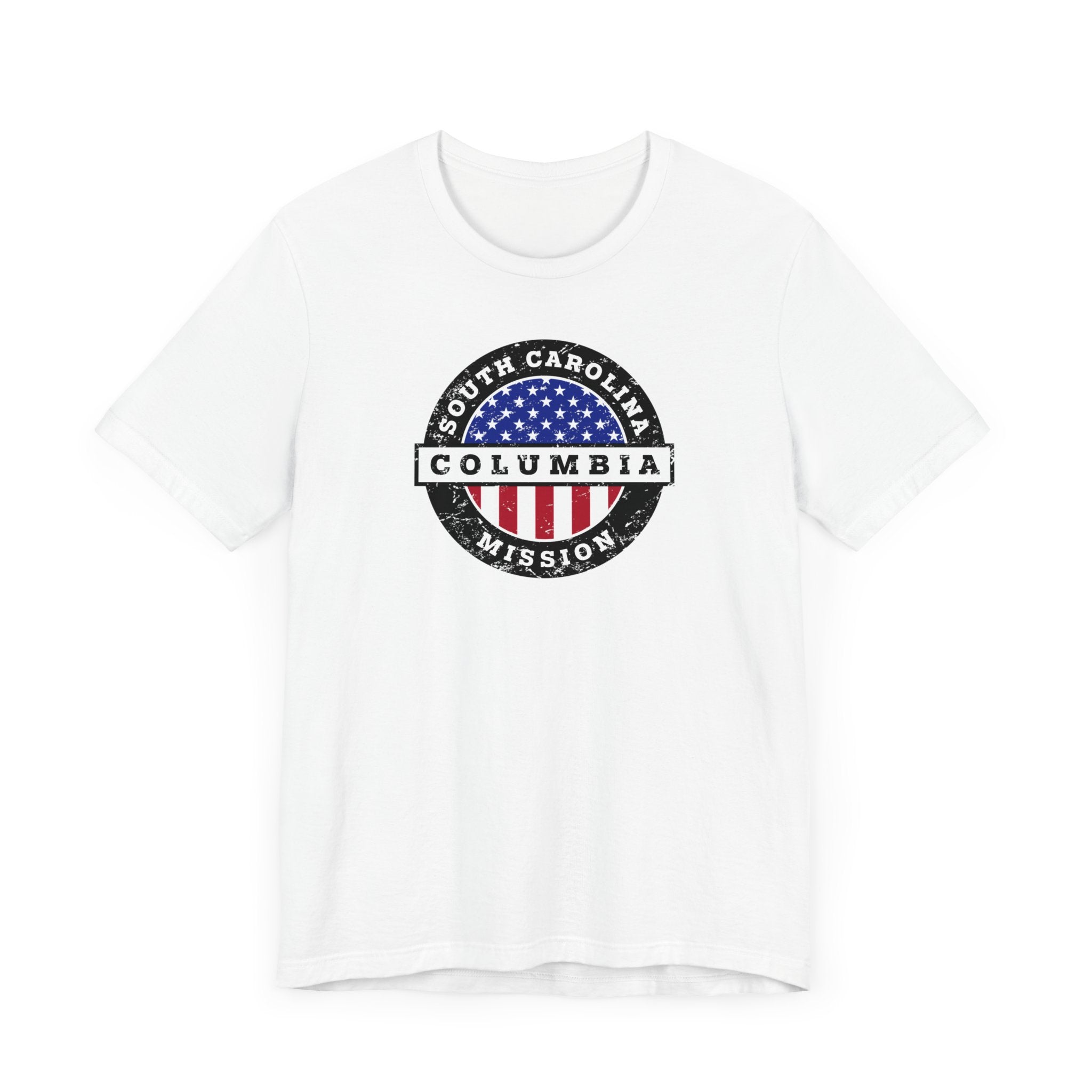 South Carolina Columbia Mission Vintage Circular USA Flag T-Shirt - Mission Wishlist - LDS Missionary Gift Store