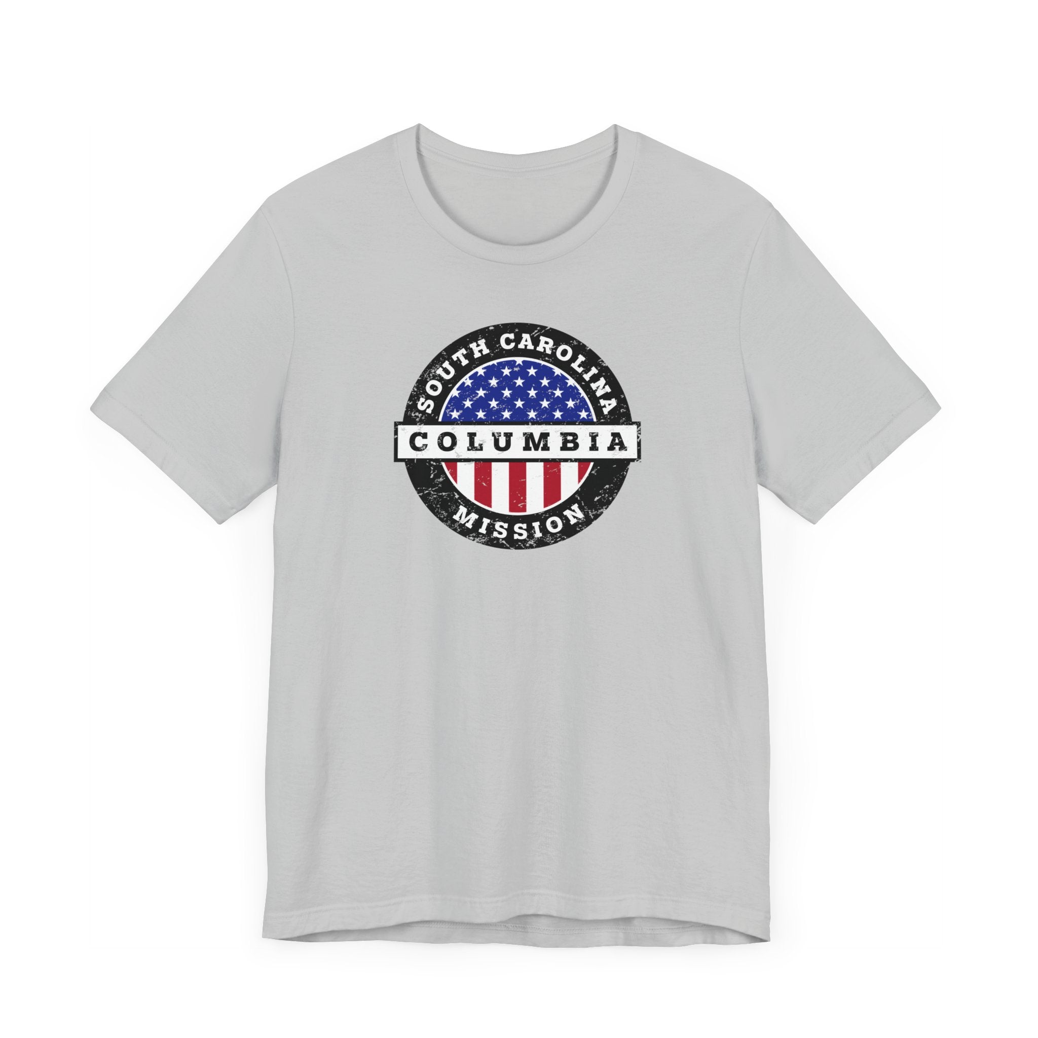 South Carolina Columbia Mission Vintage Circular USA Flag T-Shirt - Mission Wishlist - LDS Missionary Gift Store