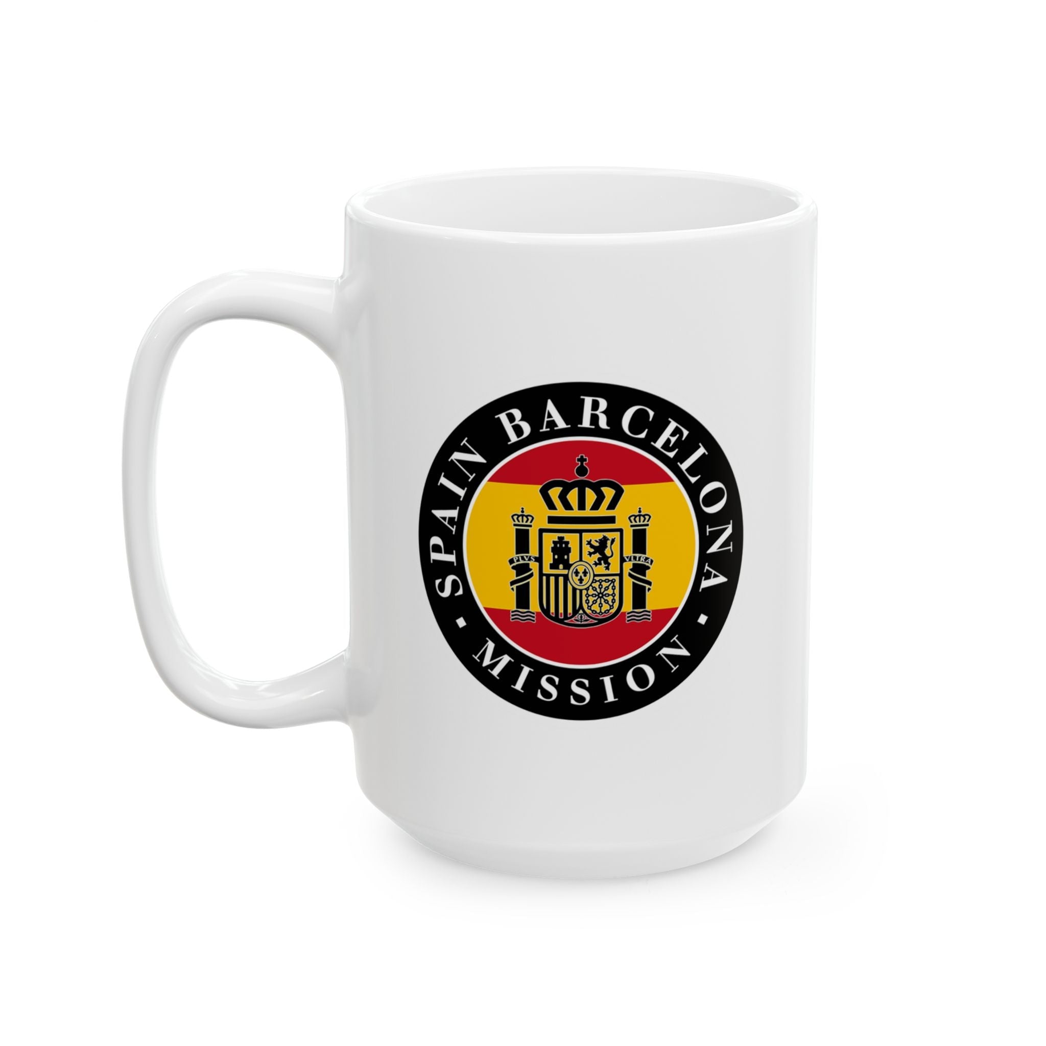 Spain Barcelona Mission Circular Flag White Ceramic Mug - Mission Wishlist - LDS Missionary Gift Store