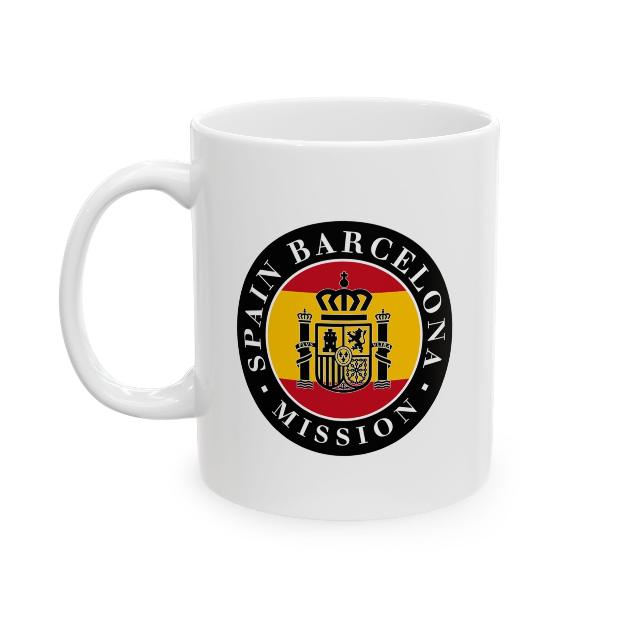 Spain Barcelona Mission Circular Flag White Ceramic Mug - Mission Wishlist - LDS Missionary Gift Store