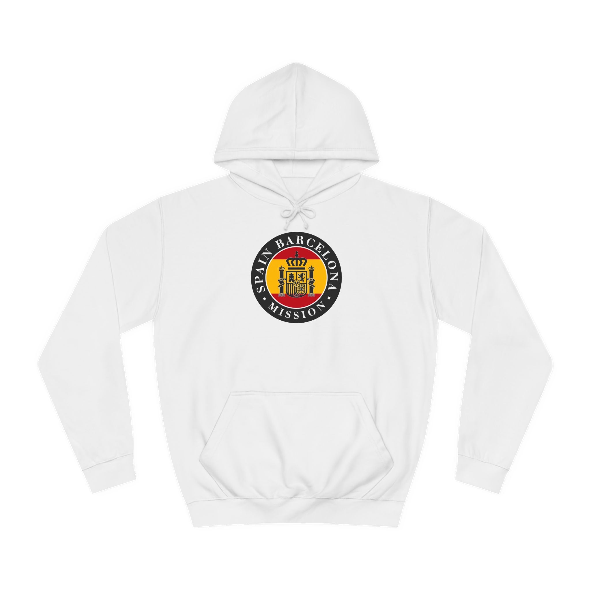 Spain Barcelona Mission Flag Logo (Black Border) College Hoodie - Mission Wishlist - LDS Missionary Gift Store