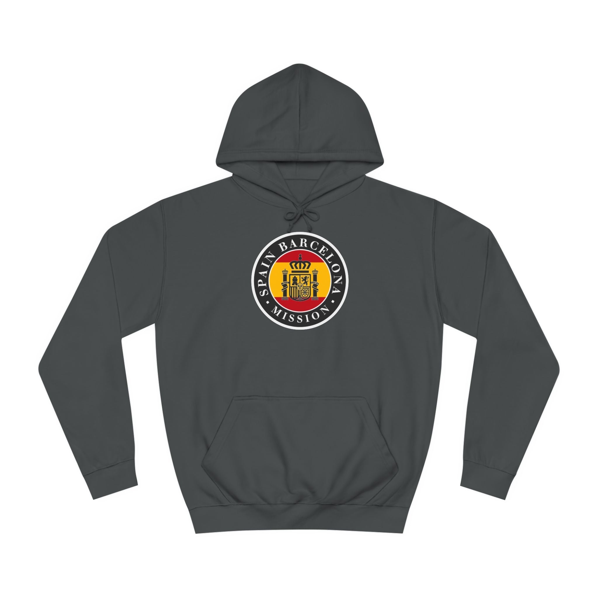 Spain Barcelona Mission Flag Logo (Black Border) College Hoodie - Mission Wishlist - LDS Missionary Gift Store