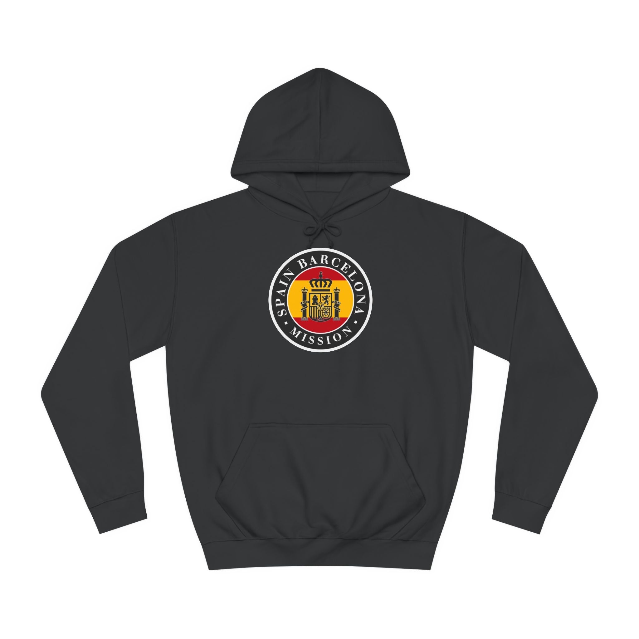 Spain Barcelona Mission Flag Logo (Black Border) College Hoodie - Mission Wishlist - LDS Missionary Gift Store