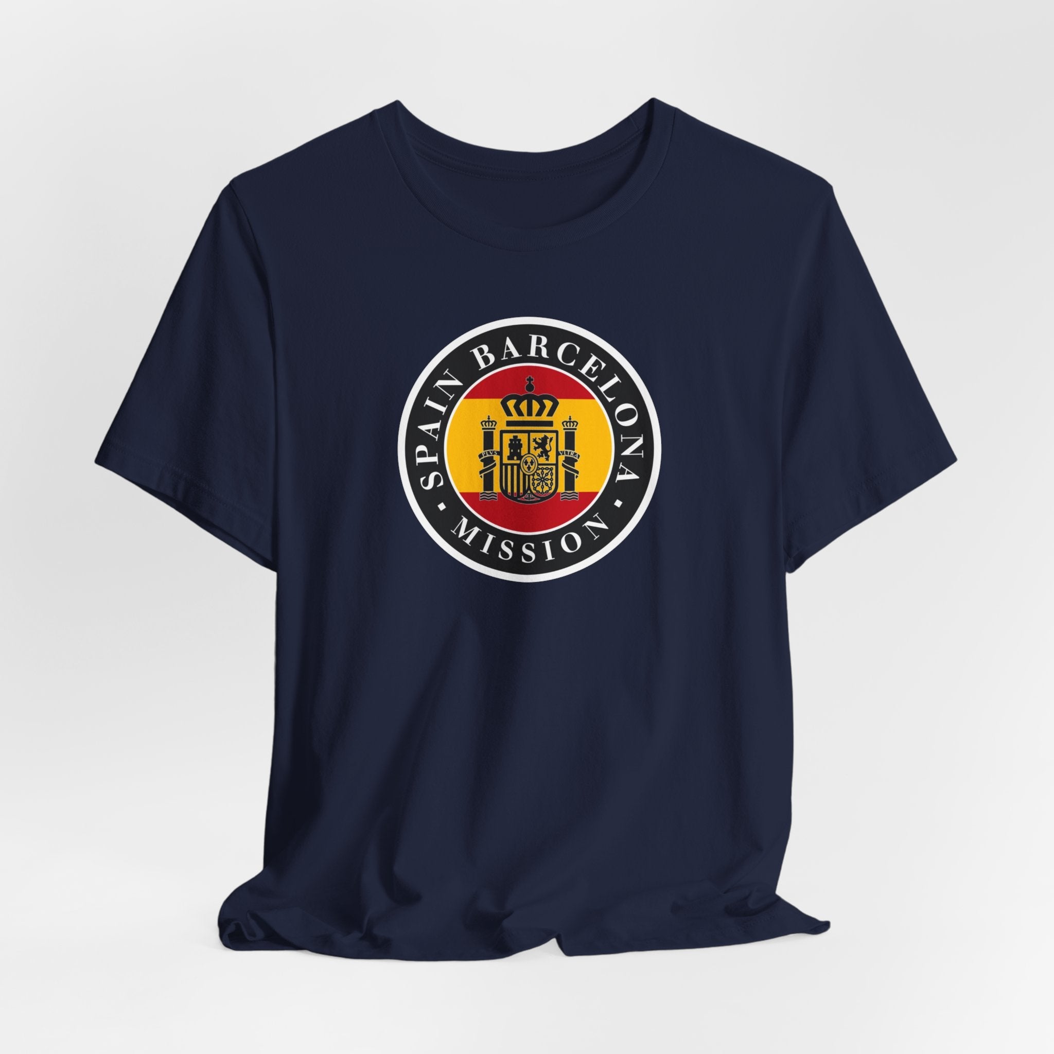 Spain Barcelona Mission Flag Logo (Black Border) T-shirt - Mission Wishlist - LDS Missionary Gift Store