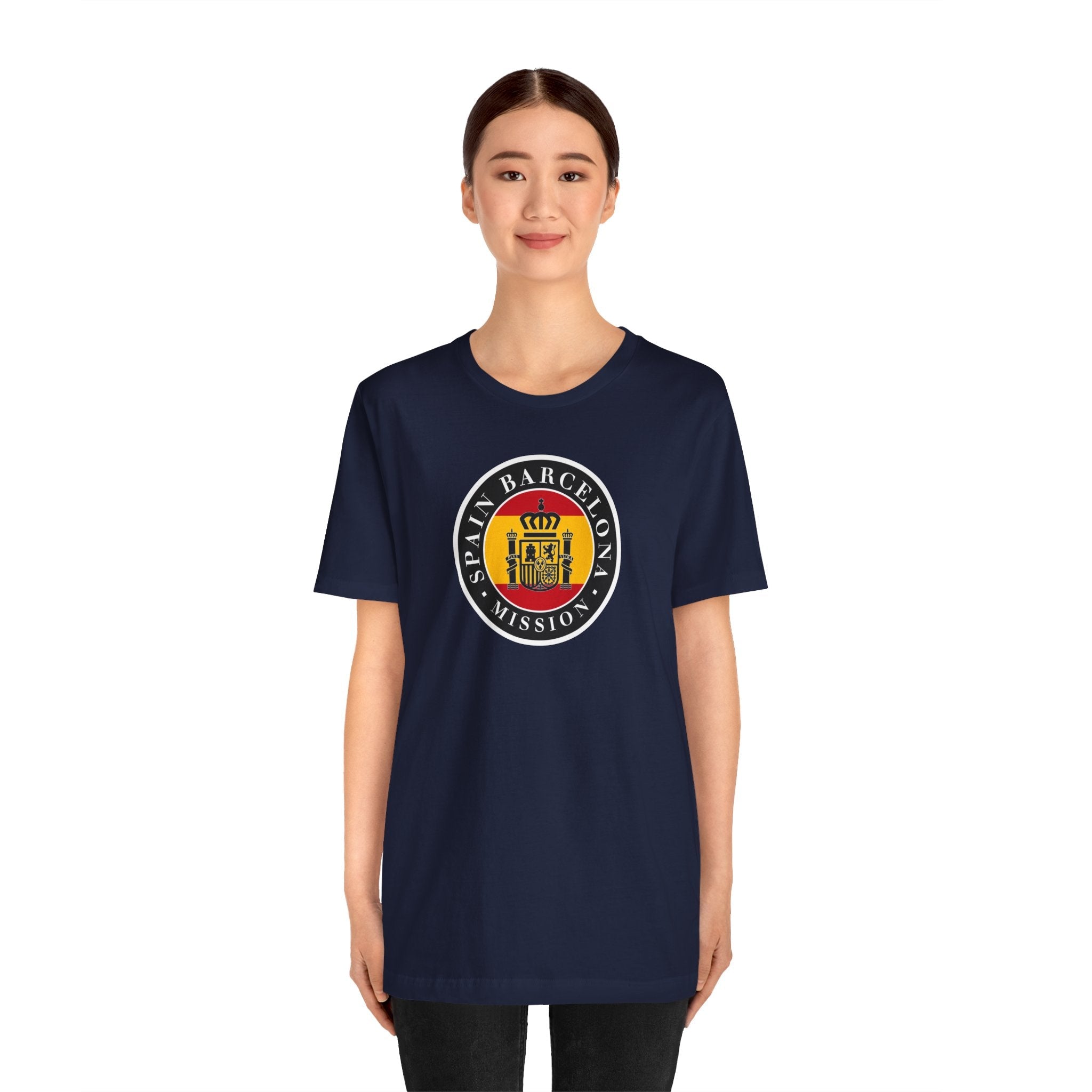 Spain Barcelona Mission Flag Logo (Black Border) T-shirt - Mission Wishlist - LDS Missionary Gift Store