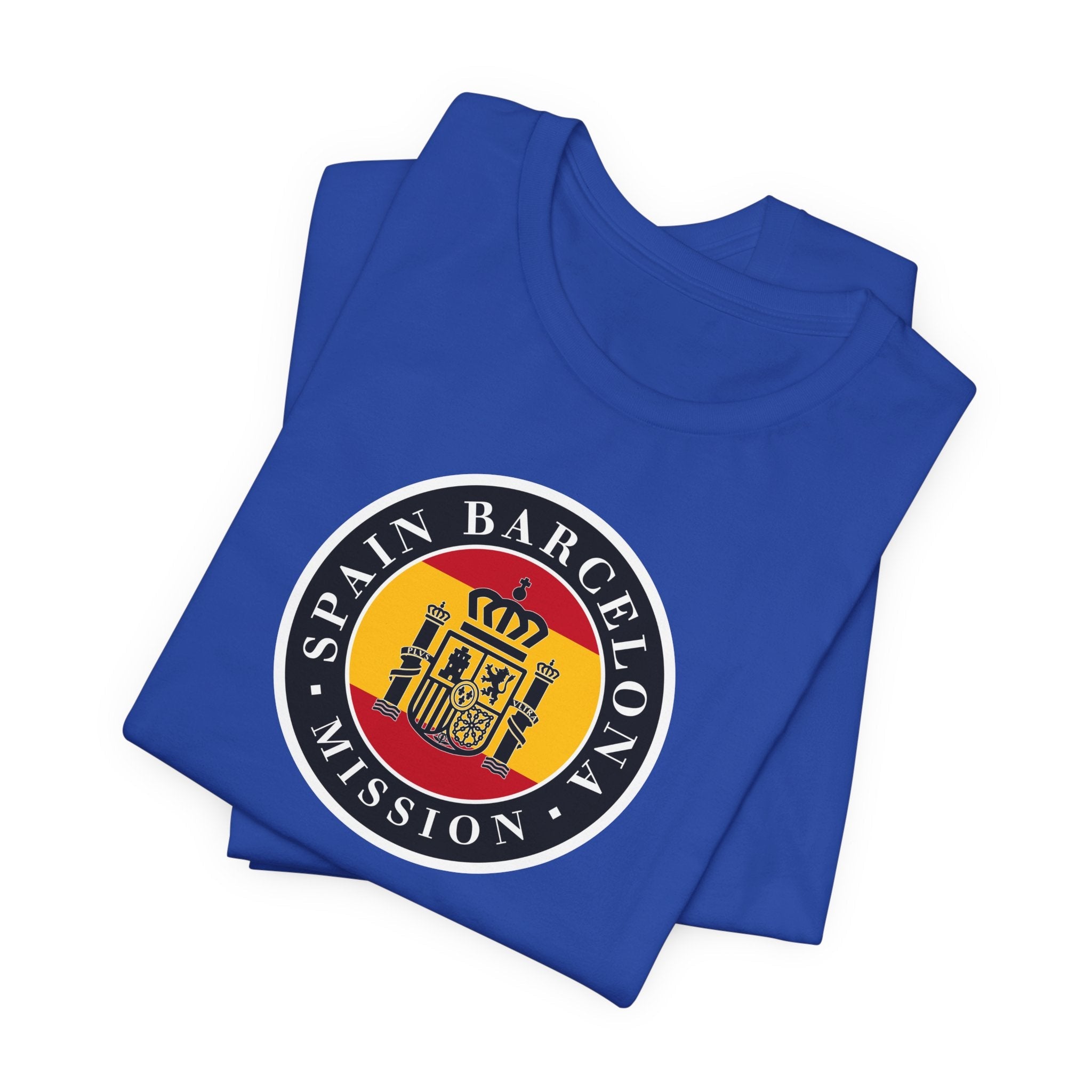 Spain Barcelona Mission Flag Logo (Black Border) T-shirt - Mission Wishlist - LDS Missionary Gift Store
