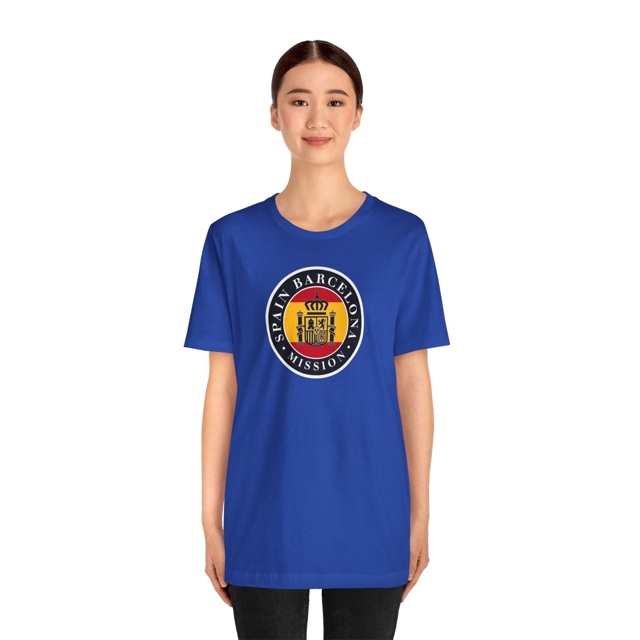Spain Barcelona Mission Flag Logo (Black Border) T-shirt - Mission Wishlist - LDS Missionary Gift Store