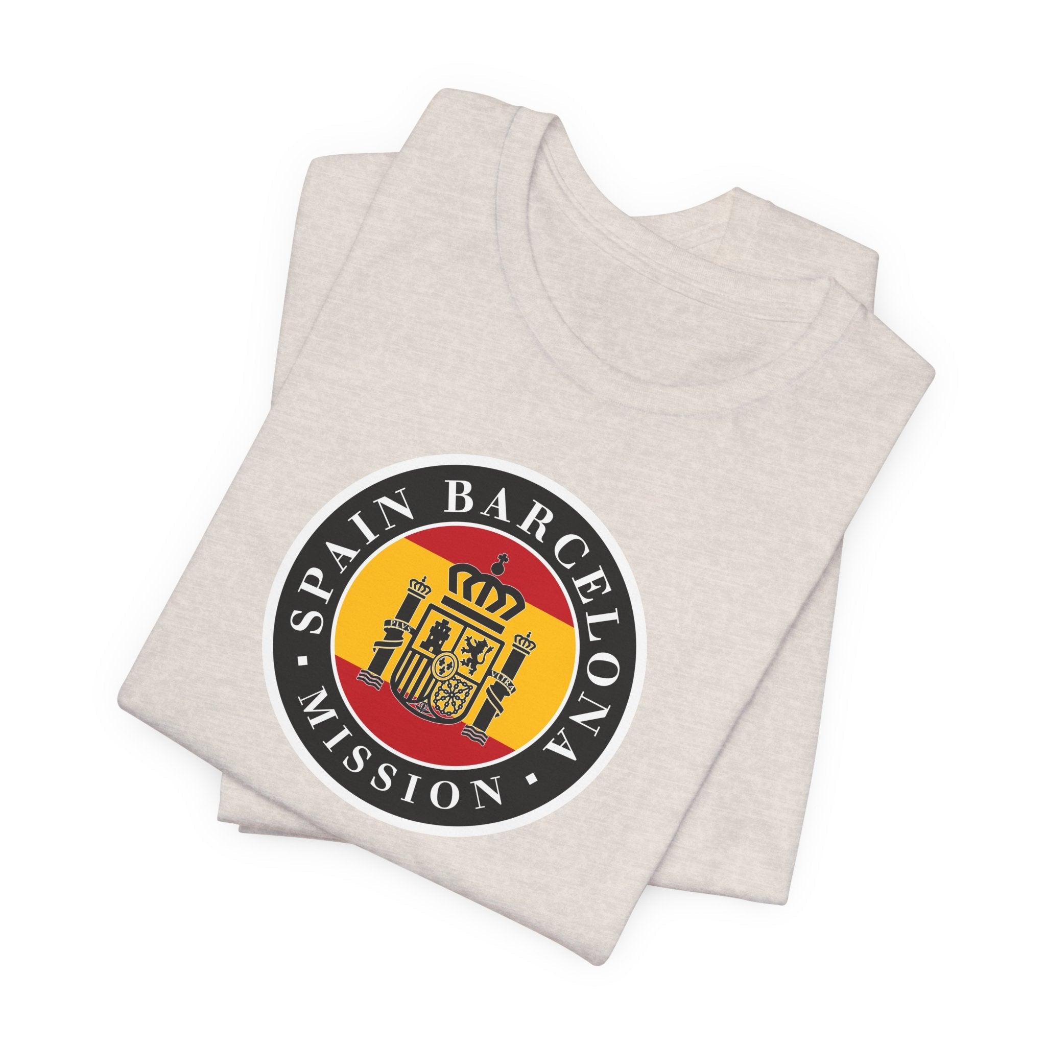 Spain Barcelona Mission Flag Logo (Black Border) T-shirt - Mission Wishlist - LDS Missionary Gift Store