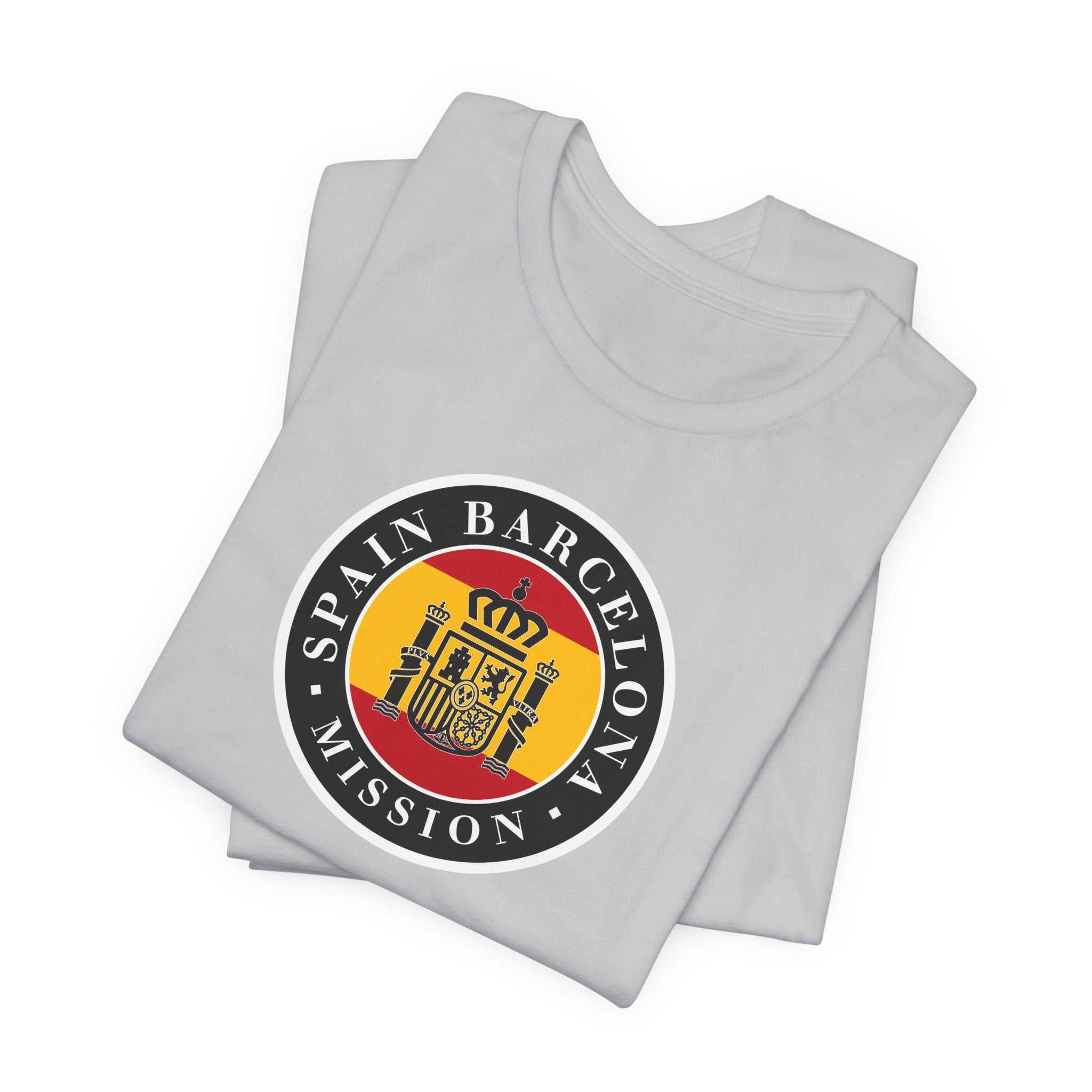 Spain Barcelona Mission Flag Logo (Black Border) T-shirt - Mission Wishlist - LDS Missionary Gift Store