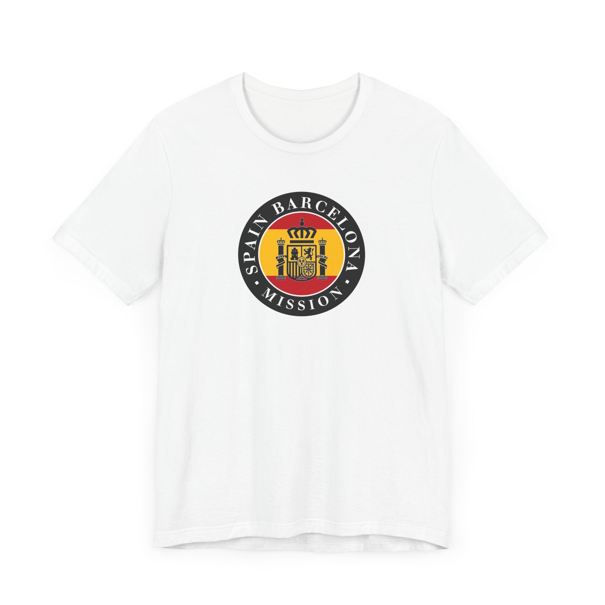 Spain Barcelona Mission Flag Logo (Black Border) T-shirt - Mission Wishlist - LDS Missionary Gift Store