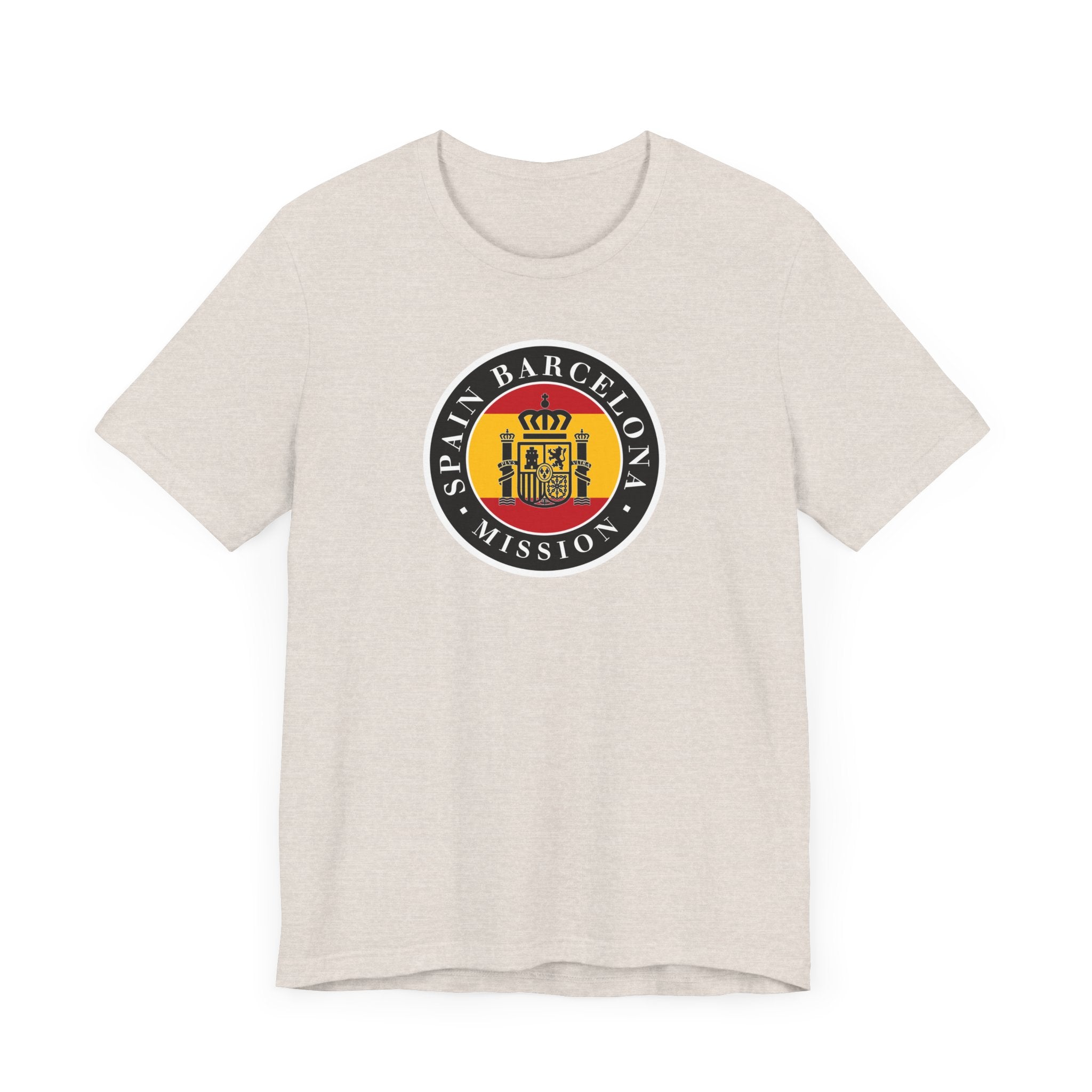 Spain Barcelona Mission Flag Logo (Black Border) T-shirt - Mission Wishlist - LDS Missionary Gift Store