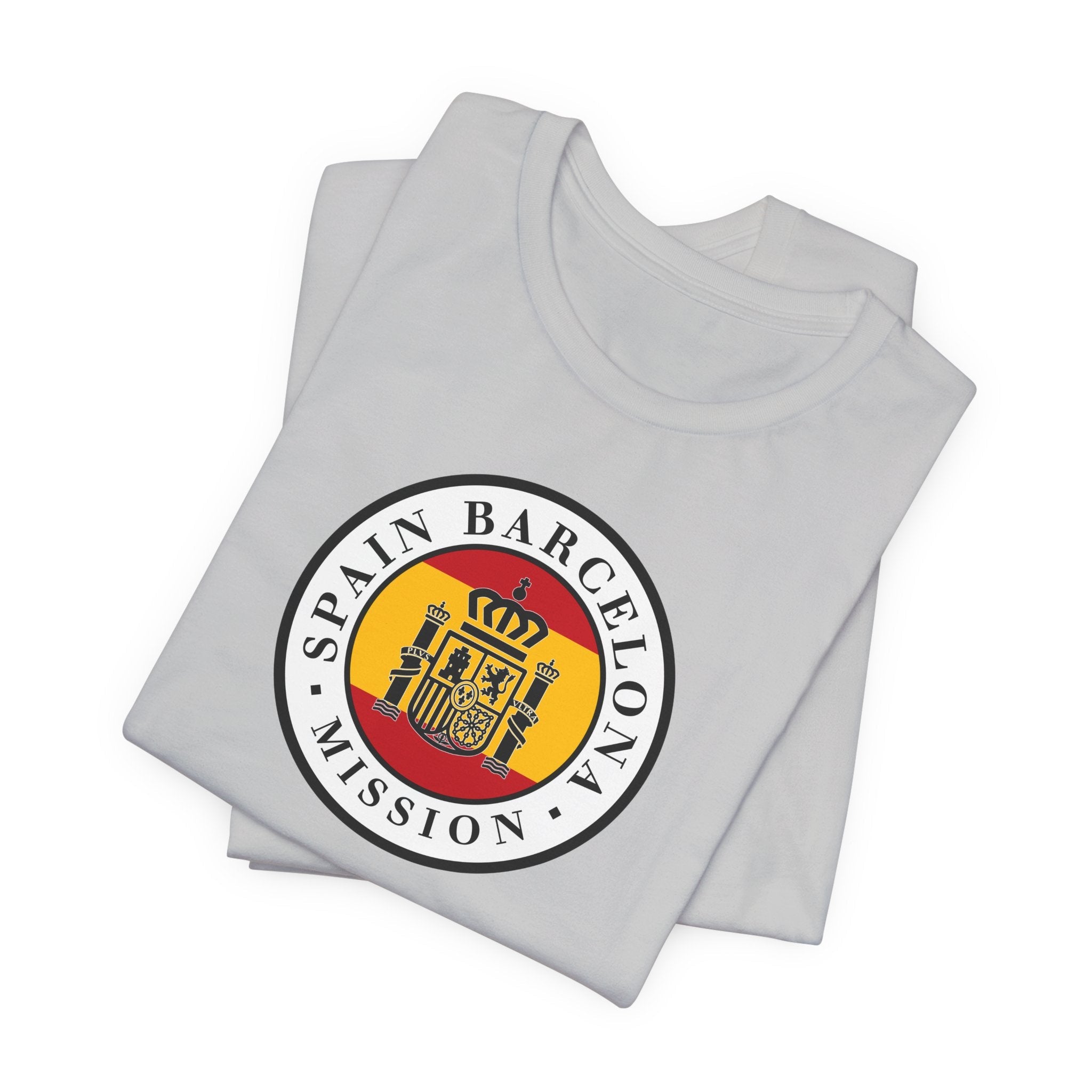 Spain Barcelona Mission Flag Logo (White Border) T-shirt - Mission Wishlist - LDS Missionary Gift Store