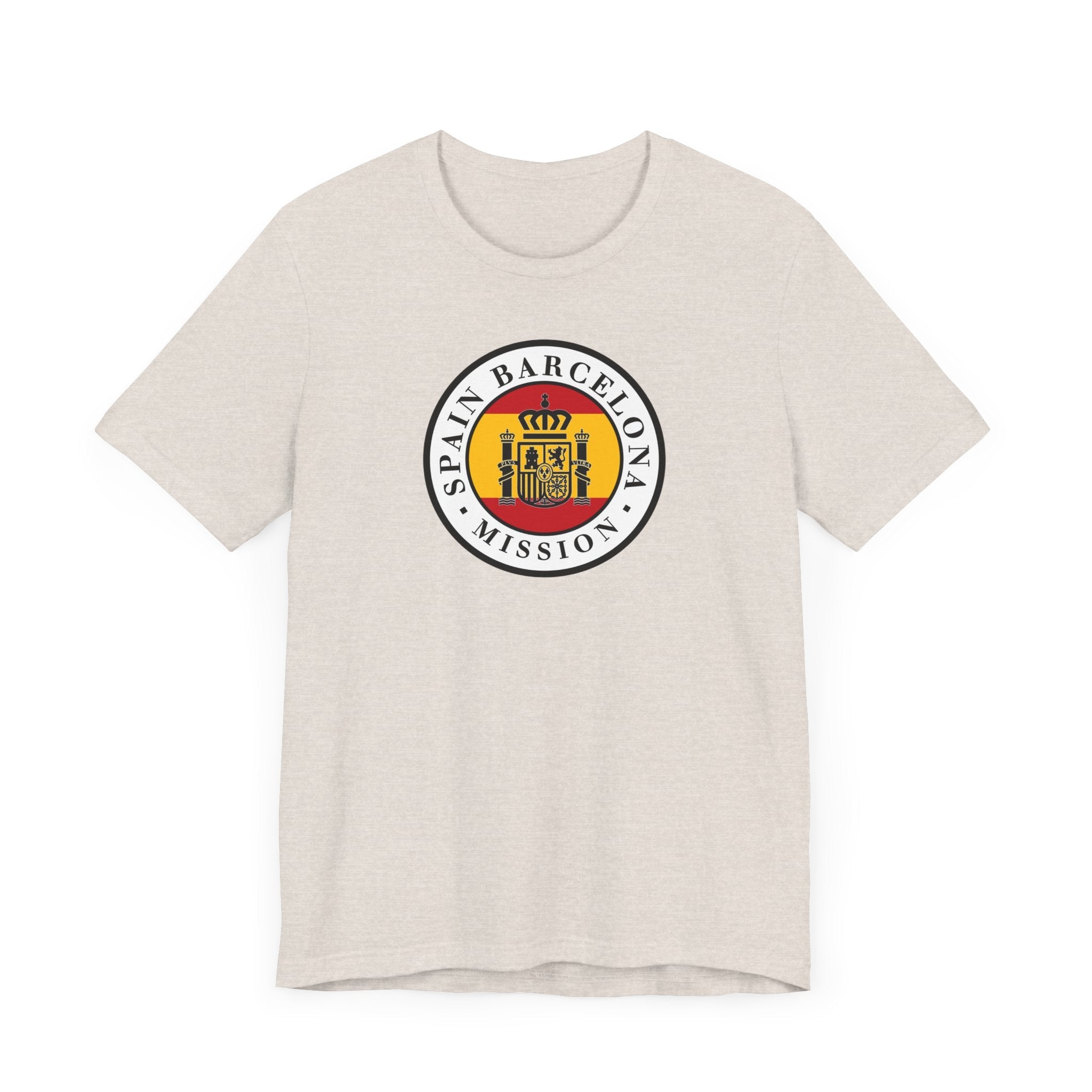 Spain Barcelona Mission Flag Logo (White Border) T-shirt - Mission Wishlist - LDS Missionary Gift Store