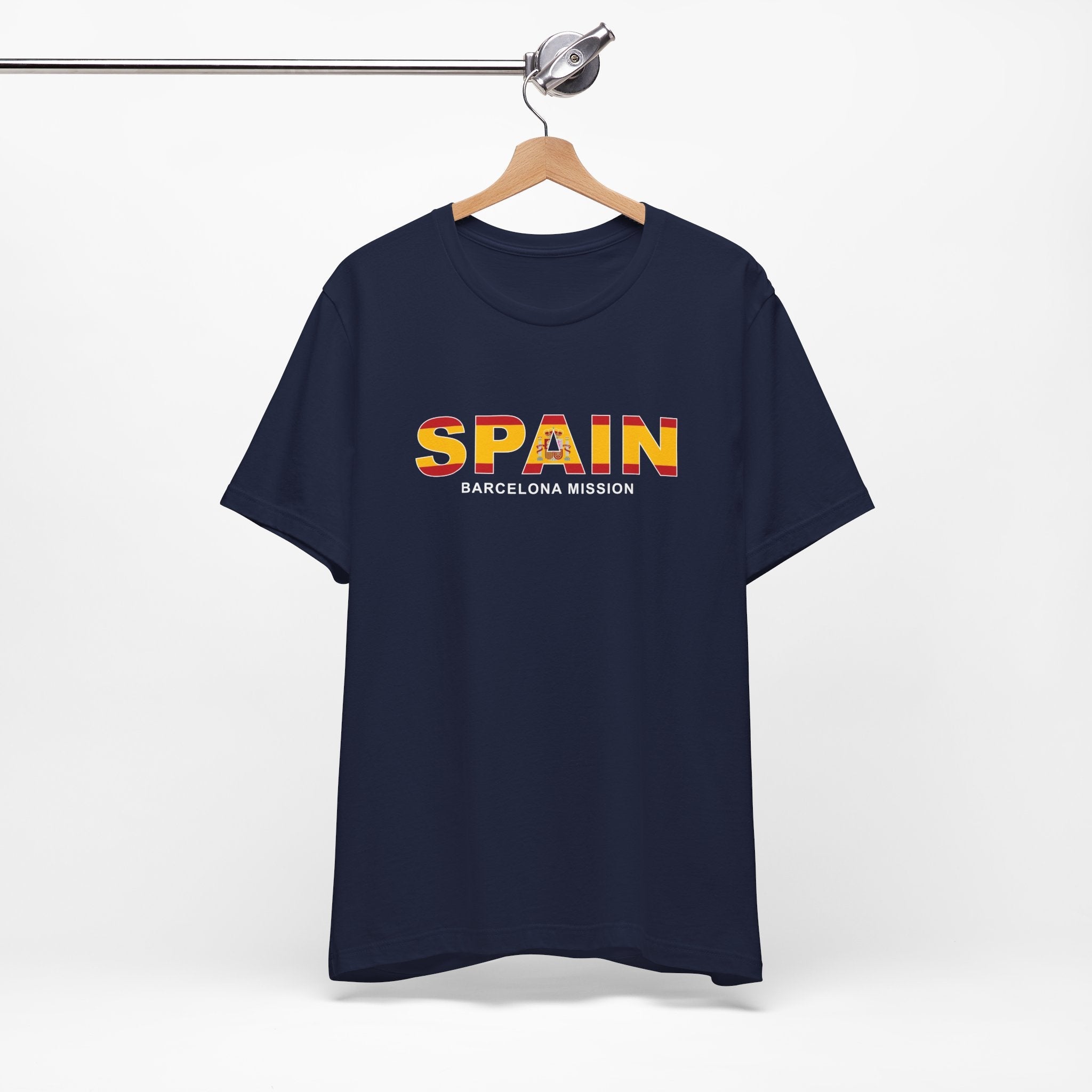 Spain Barcelona Mission Flag Title T-shirt - Mission Wishlist - LDS Missionary Gift Store
