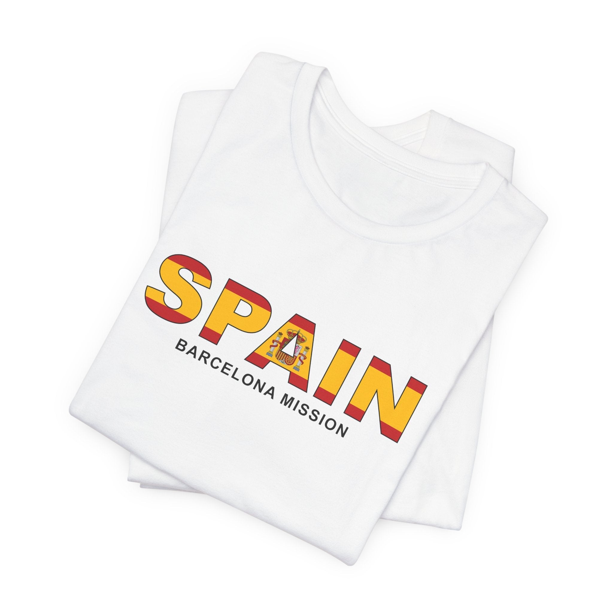 Spain Barcelona Mission Flag Title T-shirt - Mission Wishlist - LDS Missionary Gift Store