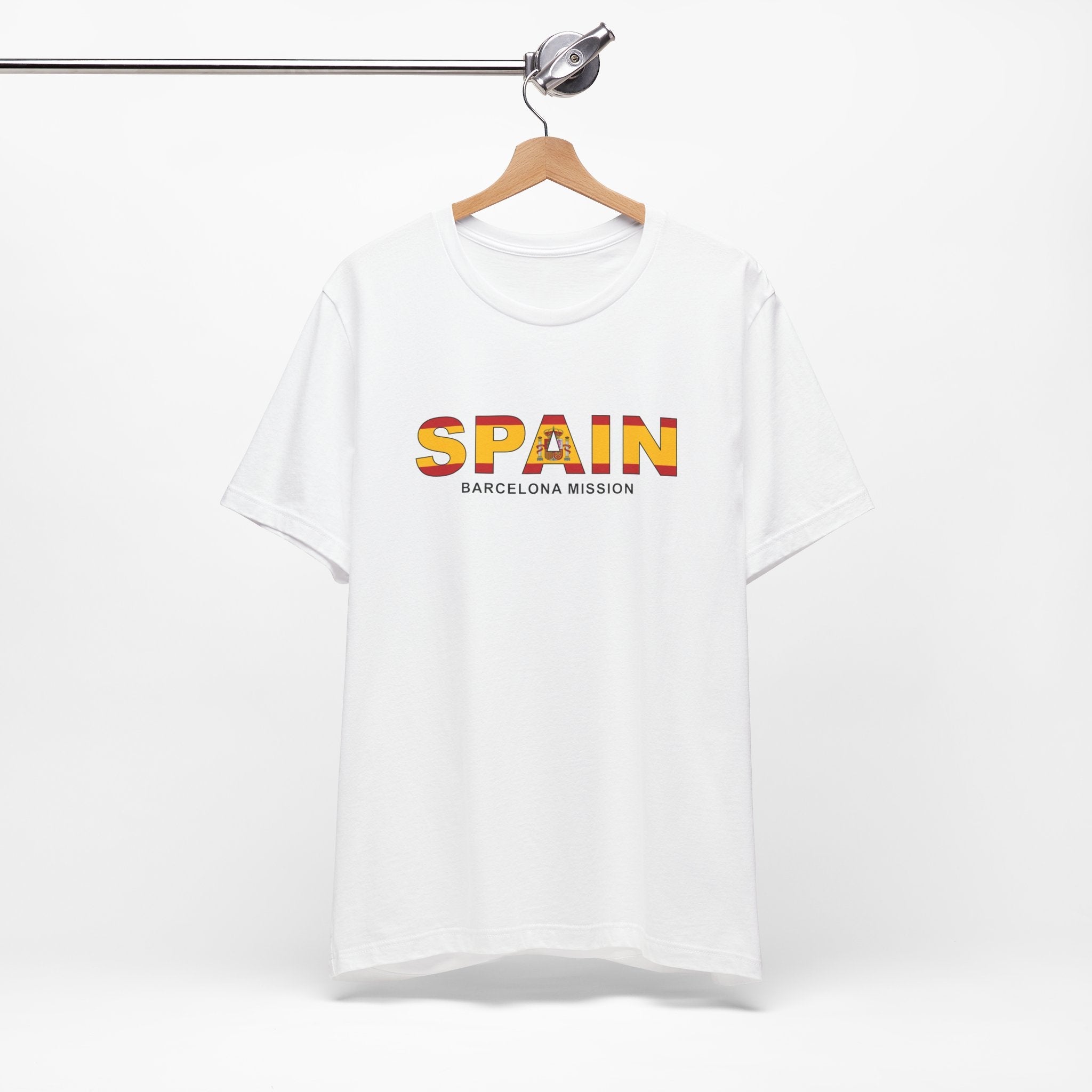 Spain Barcelona Mission Flag Title T-shirt - Mission Wishlist - LDS Missionary Gift Store